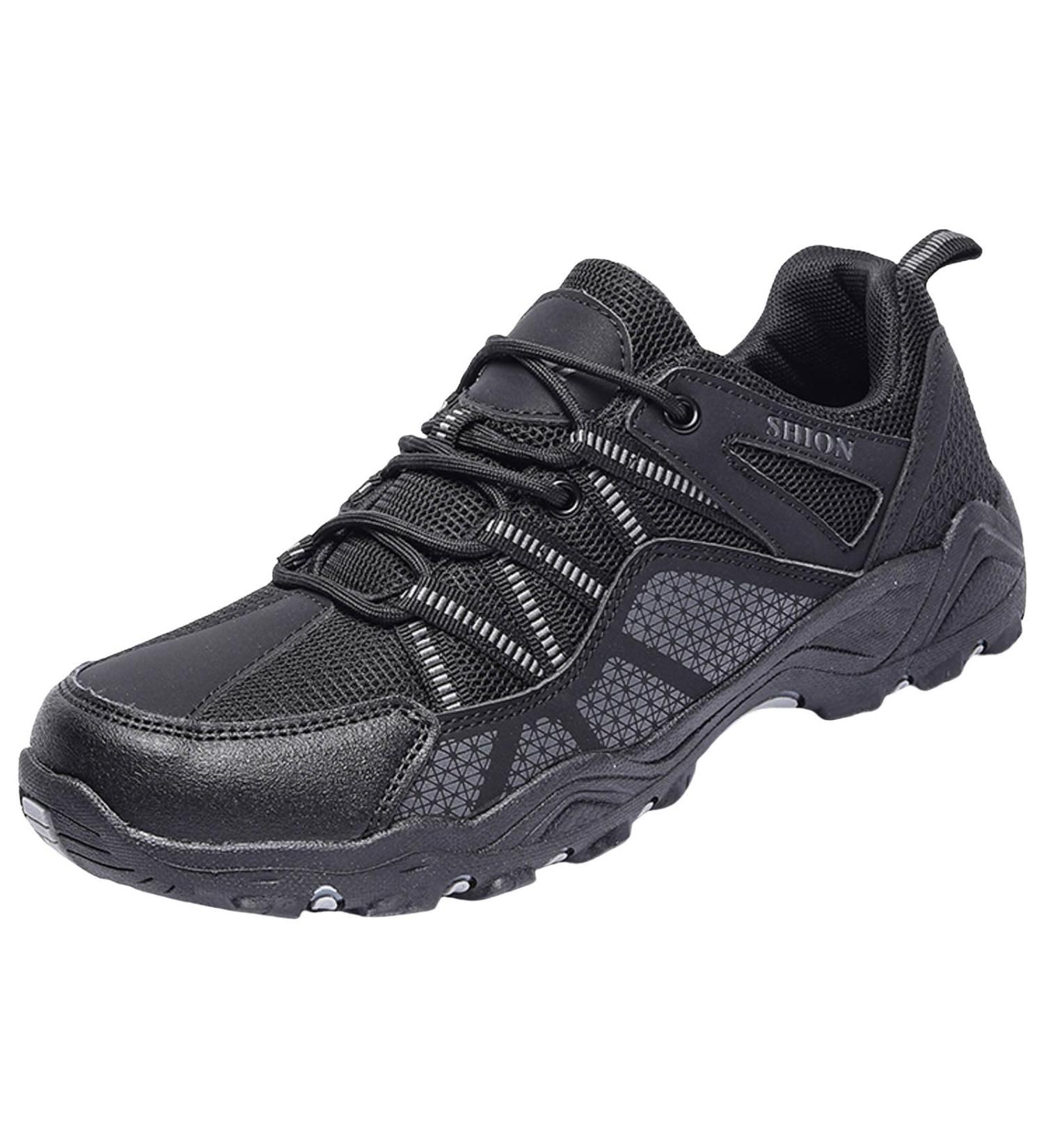 Men's Waterproof Outdoor Fitness Shoes - Non-Slip Elegant Gym Sneakers for Running & Walking - Black 46 EU - Buy Online on GoSupps.com