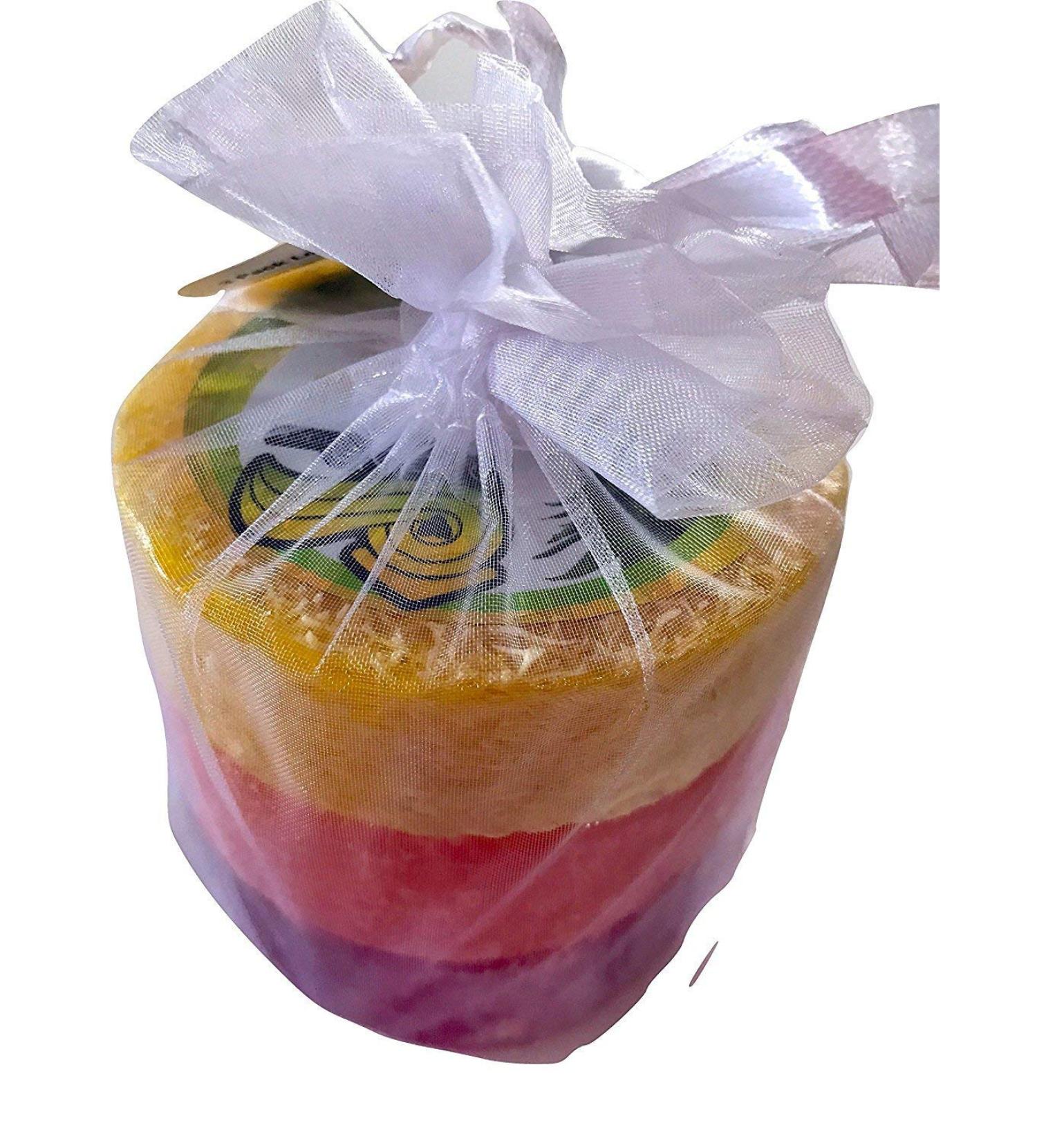 Loofah Soap Trio Organza Set - 3 Rainbow Bars | Exfoliating & Moisturizing | Perfect Gift for All Skin Types - International Shipping Available - Buy Online on GoSupps.com