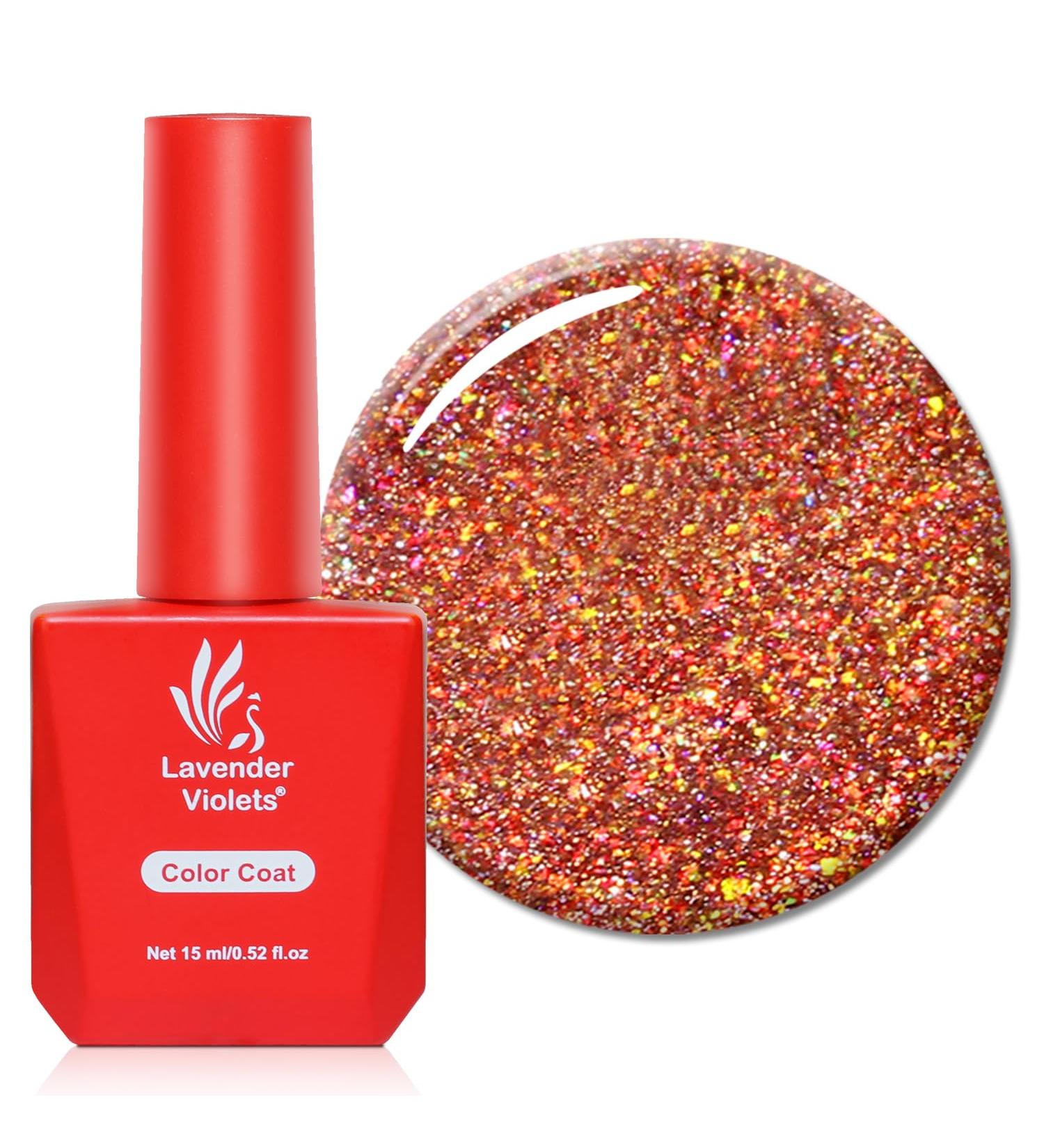 Lavender Violets 15ml Gel Nail Polish Red Gold Shimmer Star Shine | Salon Quality | UV LED Soak Off | Manicure Pedicure | A0682 - Buy Online on GoSupps.com