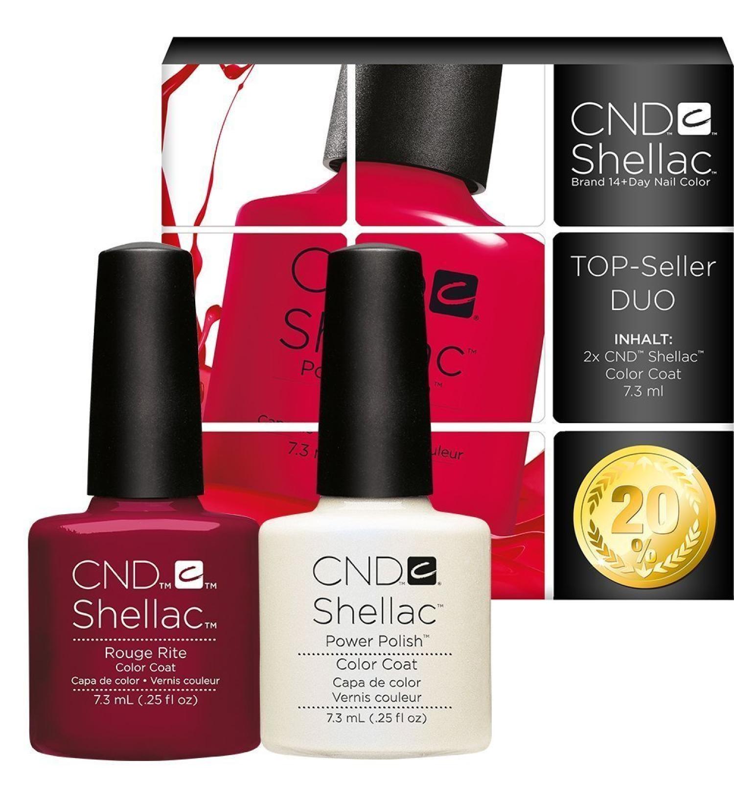 CND Shellac UV/LED Power Polish Rouge Rite/Negligee 7.3 ml - Pack of 2 Rouge Rite/Negligee 7.3 ml (Pack of 2)