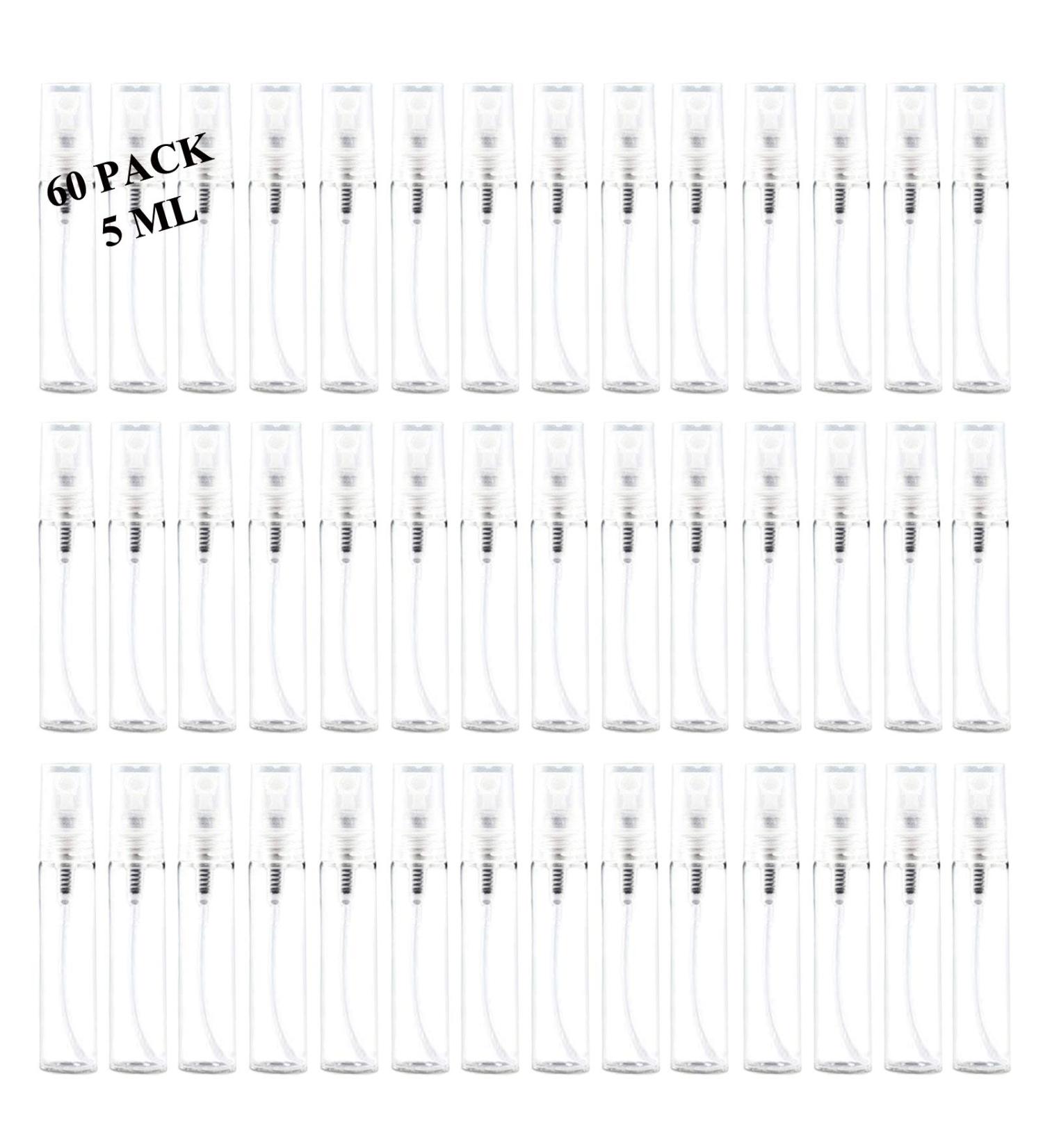 Mini Refillable Glass Spray Bottle 5ml - 60 Pcs Set for Travel, Essential Oils, Perfume & Cleaning - Buy Online on GoSupps.com