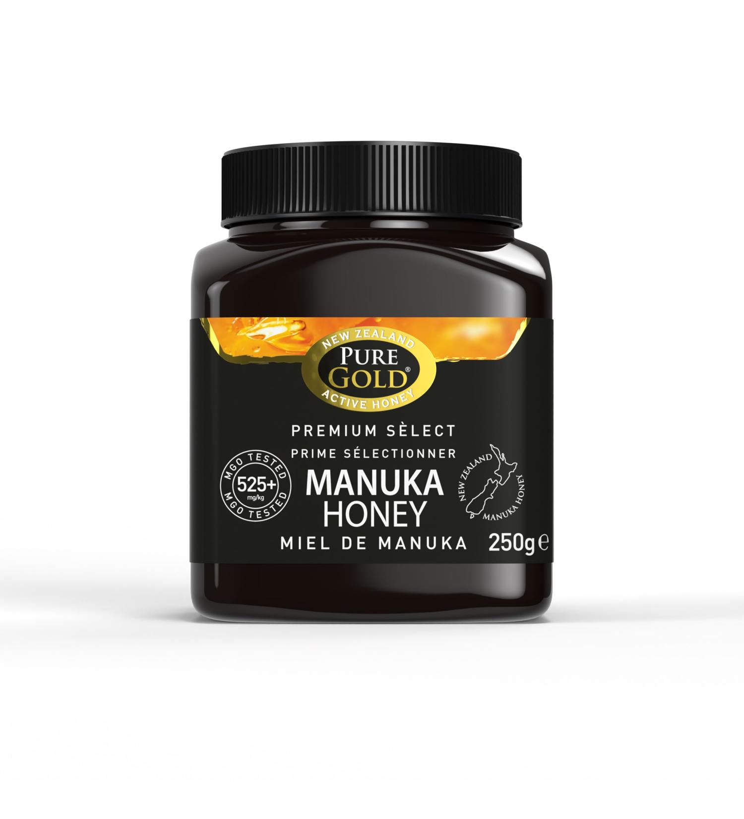 Premium 525+ MGO Certified Pure Gold Manuka Honey 250g - Pack of 1 | 100% Pure, Authentic, and Sustainable | Packaging May Vary - Buy Online on GoSupps.com