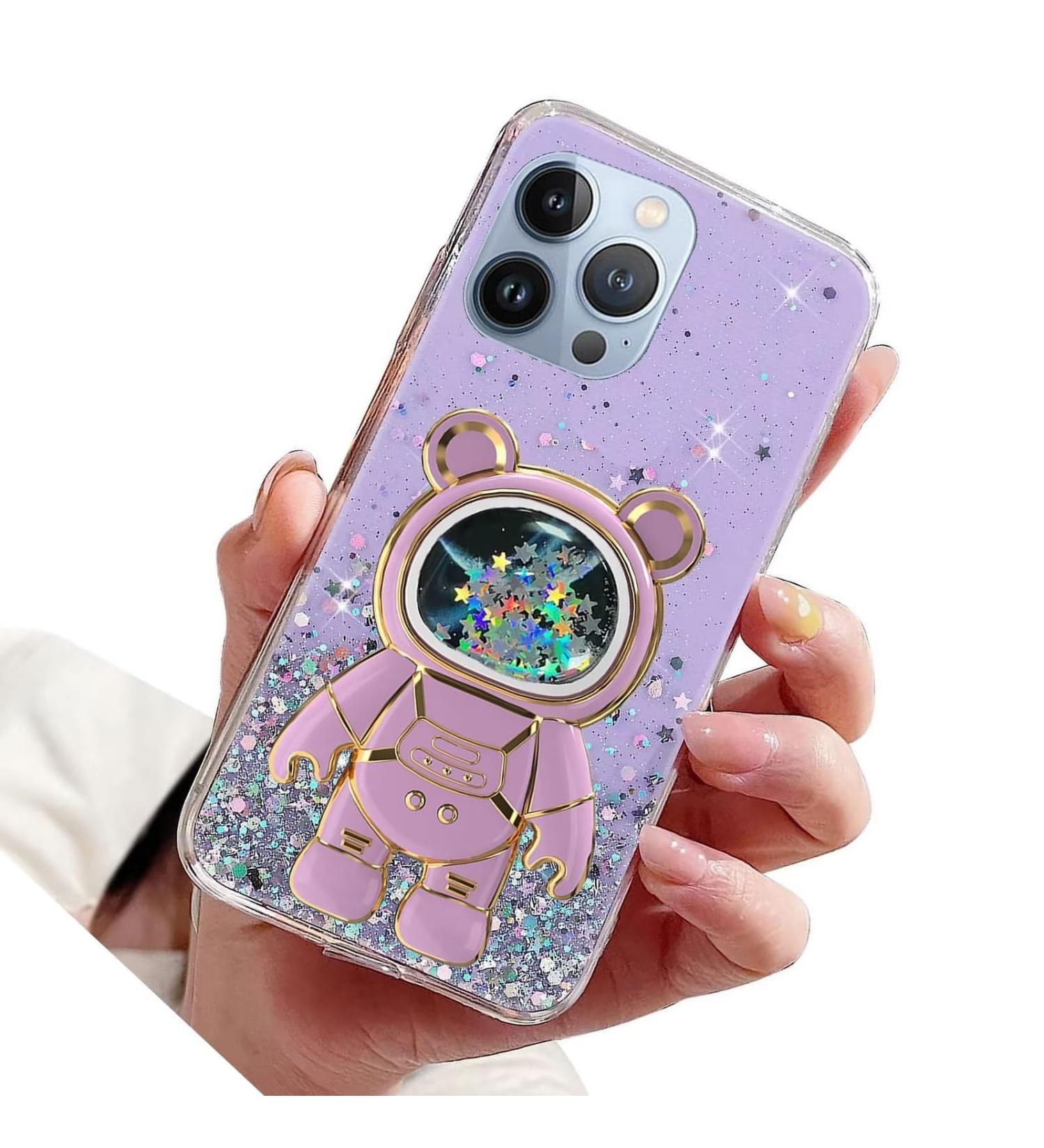 Buy Rnrieyta Magon B r Astronaut Stander Shell - Glittery iPhone 11 Pro Case | Cute Girls Crystal Bumper Bling Transparent Kickstand Purple - Buy Online on GoSupps.com