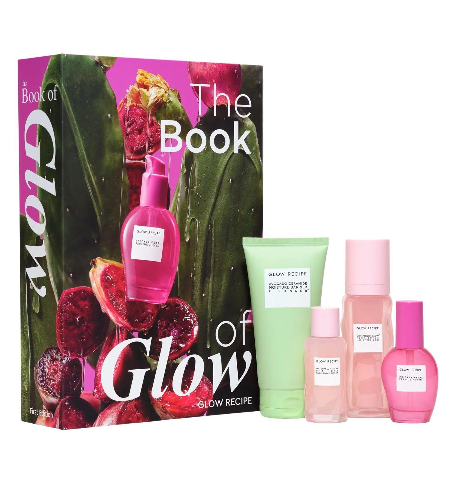 Glow Recipe The Book of Glow Skincare Ritual Set - 4-Step Korean Skincare Routine with New Prickly Pear Peptide Mucin Best-Selling Watermelon Toner Cleanser & Moisturizer in Display-Worthy Gift Box - Buy Online on GoSupps.com