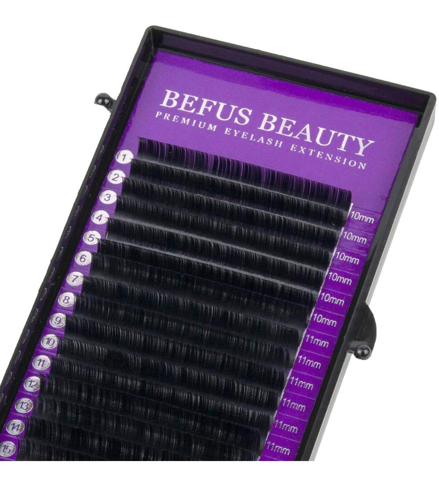 Silk Lashes D CURL 0.07 For 3D - 6D Volume technology silk eyelashes single eyelashes soft mink eyelash extension Fefus Beauty (10mm 16 rows)