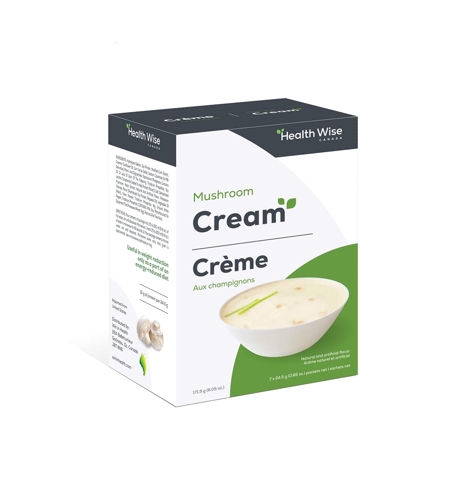 Health Wise Mushroom Cream 15g Protein Soup 7 packets
