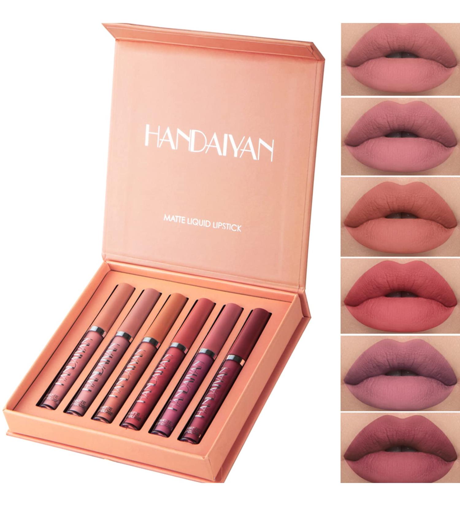 6-Piece Lip Gloss Set | Matte Liquid Lipstick | Waterproof & Non-Stick | Perfect Women's Gift - Buy Online on GoSupps.com