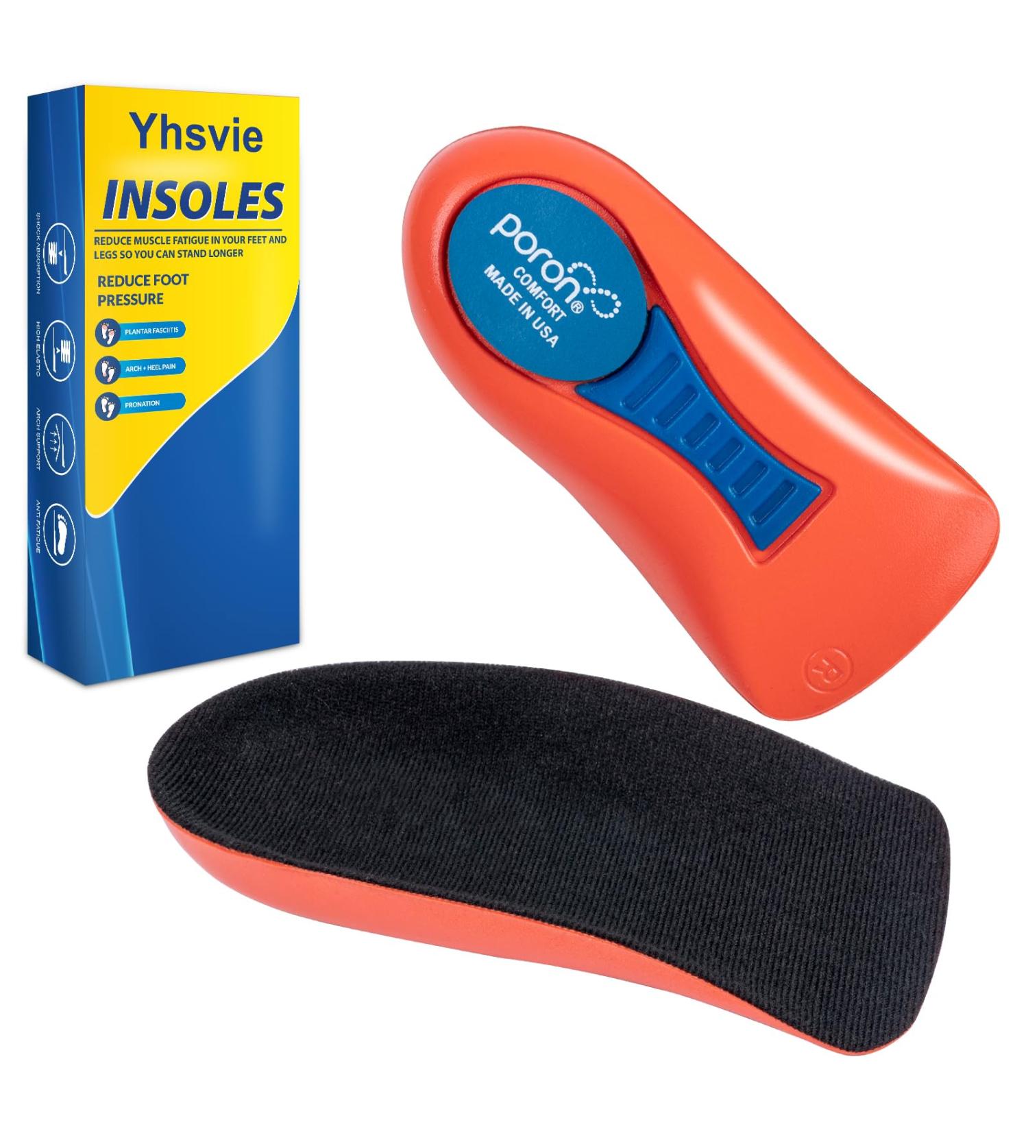 Plantar Fasciitis Heel Cups | Orthotic Inserts for Heel Pain & Achilles Tendonitis | Shock Absorbing 3/4 Arch Support Insoles - Men & Women Sizes - Buy Online on GoSupps.com