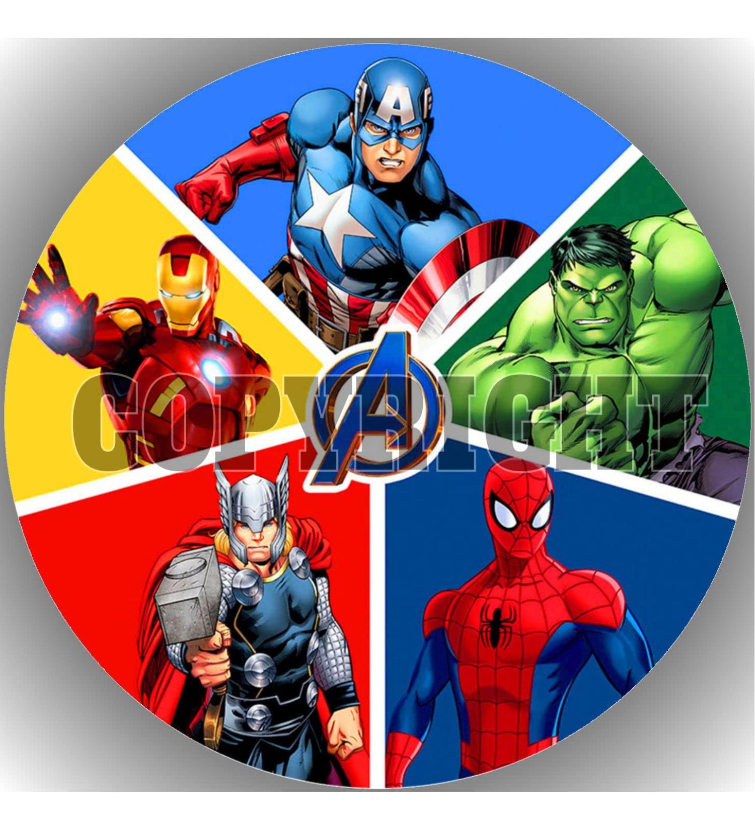 Fondant cake topper cake image birthday compatible with The Avengers new