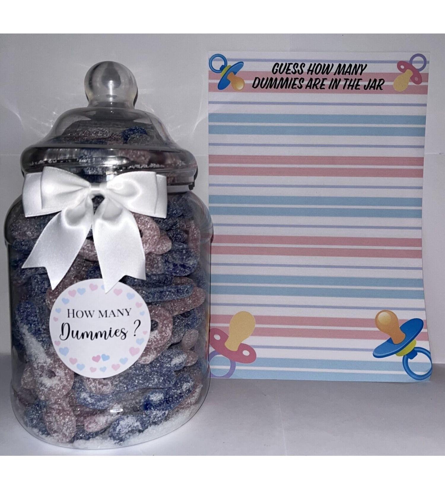 Baby Shower or Gender Reveal Guess How Many Dummies Sweets In The Jar Game 2.25l - Buy Online on GoSupps.com