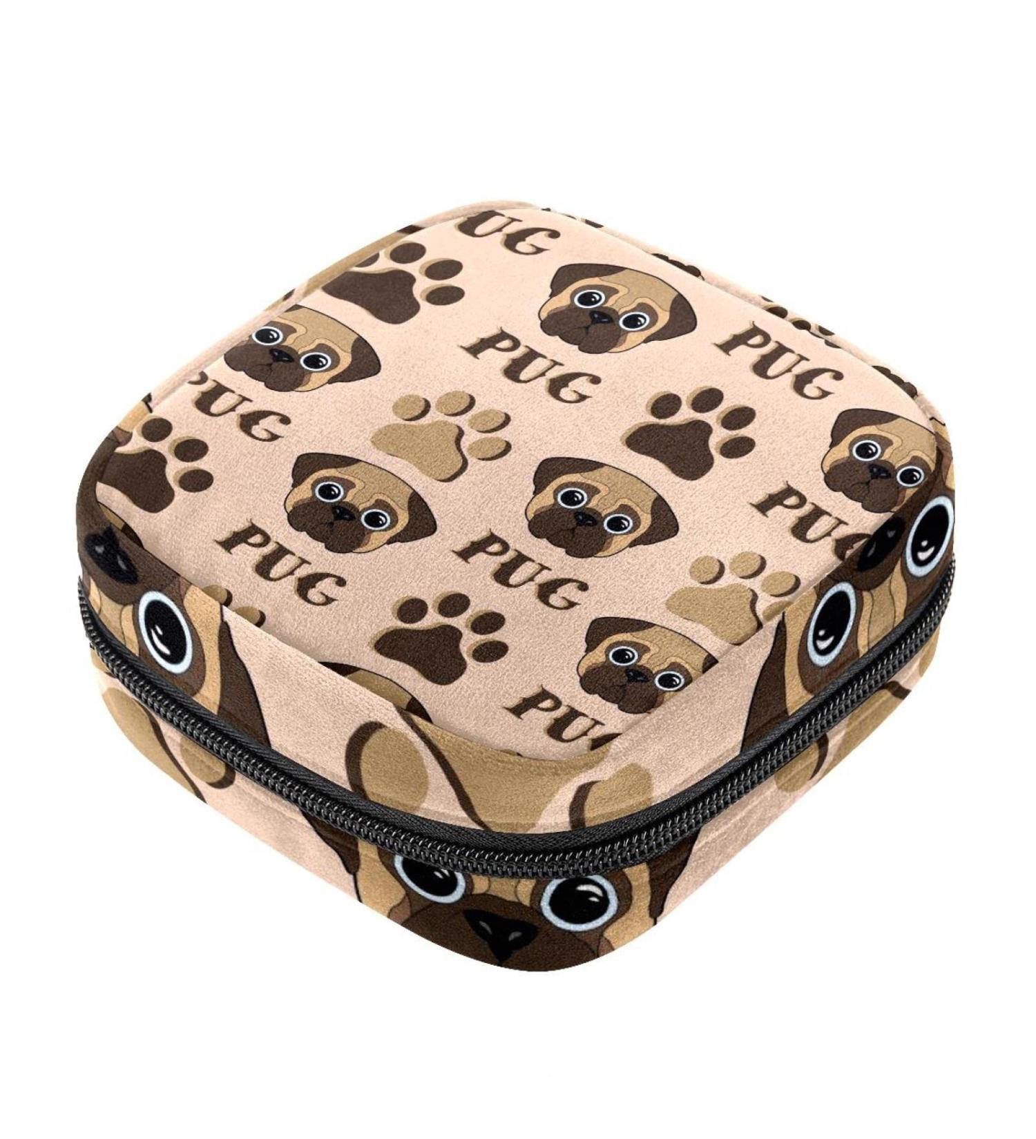 Shop Pug Puppy Portable Period Bags - Perfect Storage for Menstrual Cups & More | Ideal for Women Teens & Girls - Buy Online on GoSupps.com