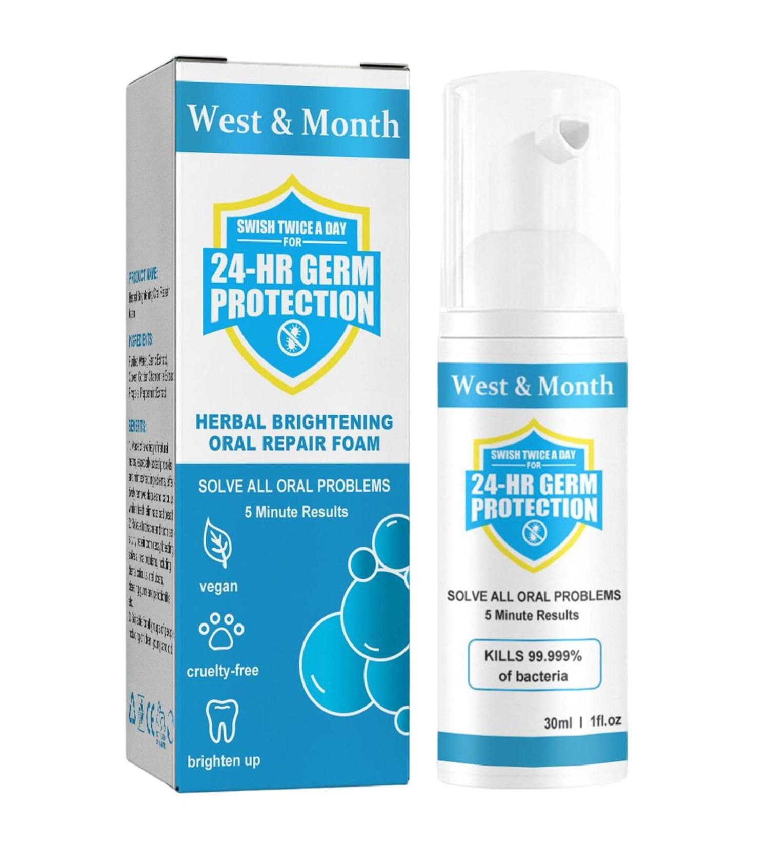 Foaming Toothpaste - Cleansing Foam Toothpastes 30ml Intensive Stain Removal Toothpastes Deep Cleans Whitens Teeth and Fights Bad Breath - Buy Online on GoSupps.com