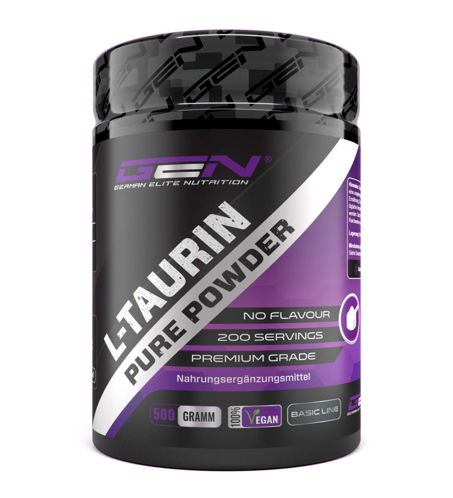 Taurin Powder 500g - Pure Vegan Amino Acid - Optimal Solubility - Additive-Free - Premium Quality - German Elite Nutrition - Buy Online on GoSupps.com