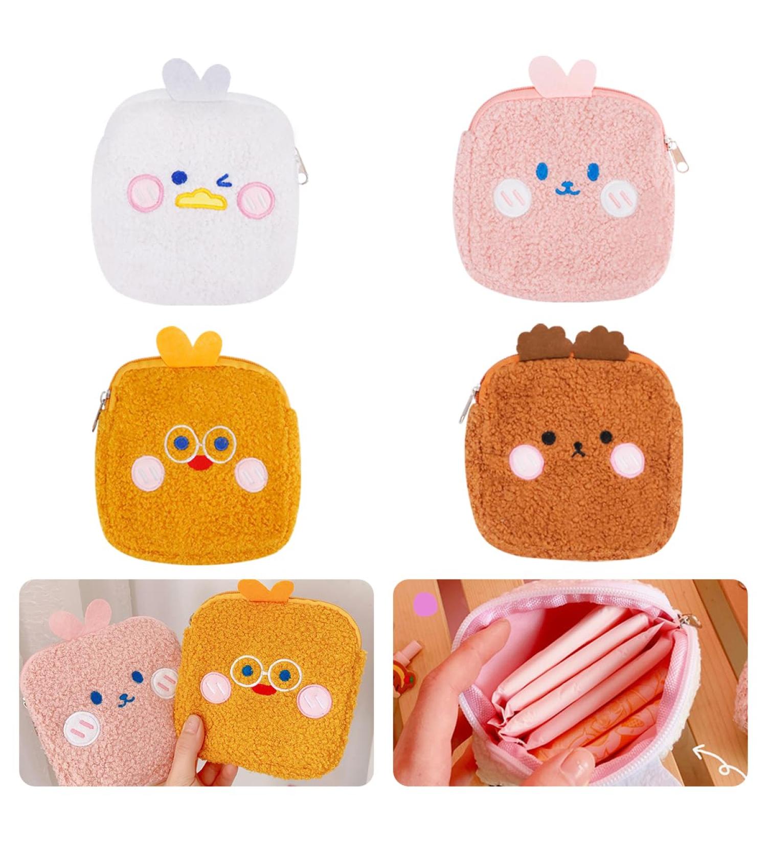 FHDUSRYO Women s Cute Binding Storage Pocket for Menstrual Cups & Tampons | Portable Zippered Period Bag with Cartoon Design - Buy Online on GoSupps.com