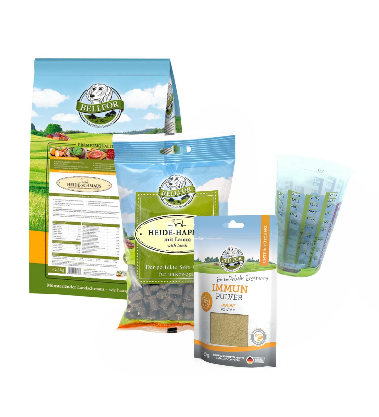 Bellfor Feeding Set Small M nsterl nder croquettes with pastured lamb & wild rabbit meat 2.5 kg and Soft Snacks 200 g with Food supplement for immunity 80 g - Buy Online on GoSupps.com