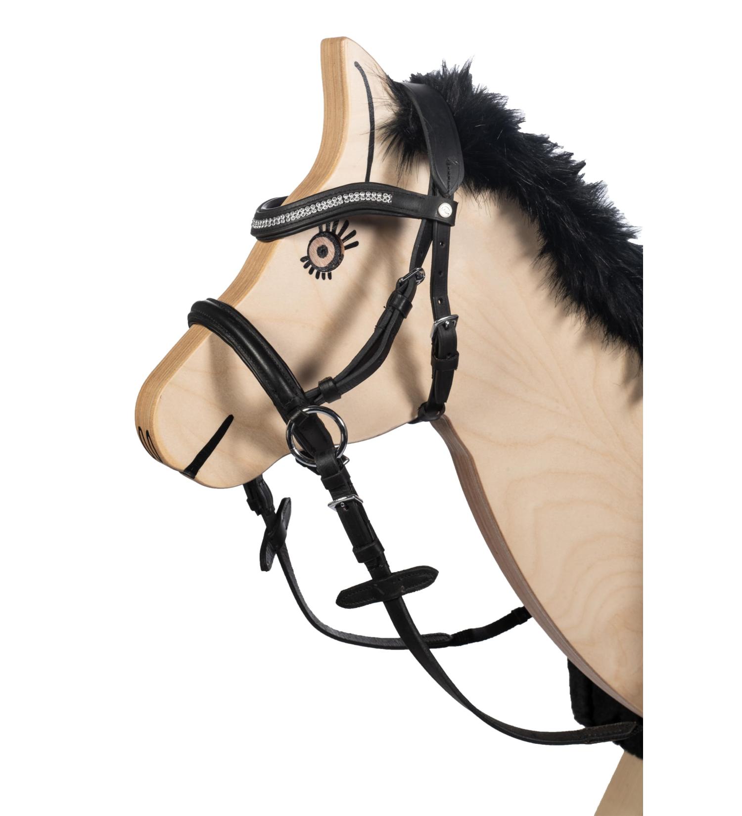 HKM 9209 Bitless Bridle Funny Horses - Toy Bridle Wooden Horses Black Shetty Shetty Single Black