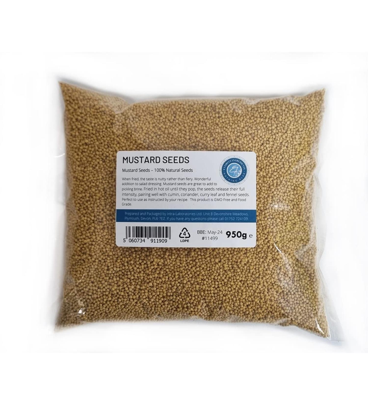 Entirely Ingredients Yellow whole mustard seeds 950g - Selected for Premium Quality - Premium Food Grade - Buy Online on GoSupps.com