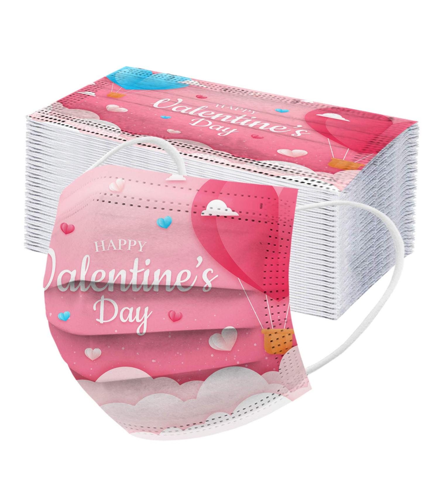 ZQP 50PCS Disposable Face_Mask for Adult Face Bandanas Love Happy Valentine's Day 3Ply Breathable Face Balaclava 50PCS 1117-159 - Buy Online on GoSupps.com