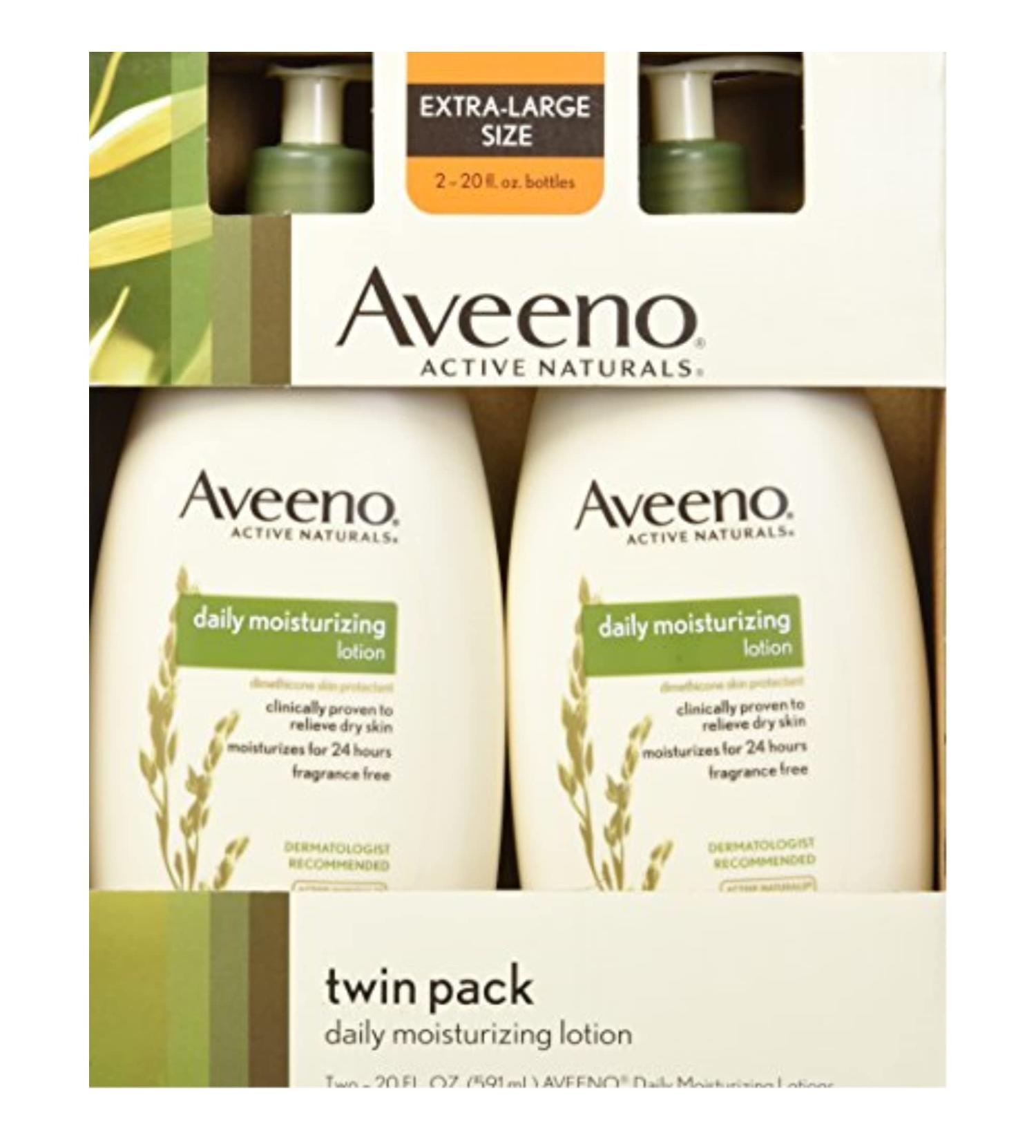 Aveeno Active Naturals Daily Moisturizing Lotion NEW 2 pack of 20 FL oz Pump by Aveeno