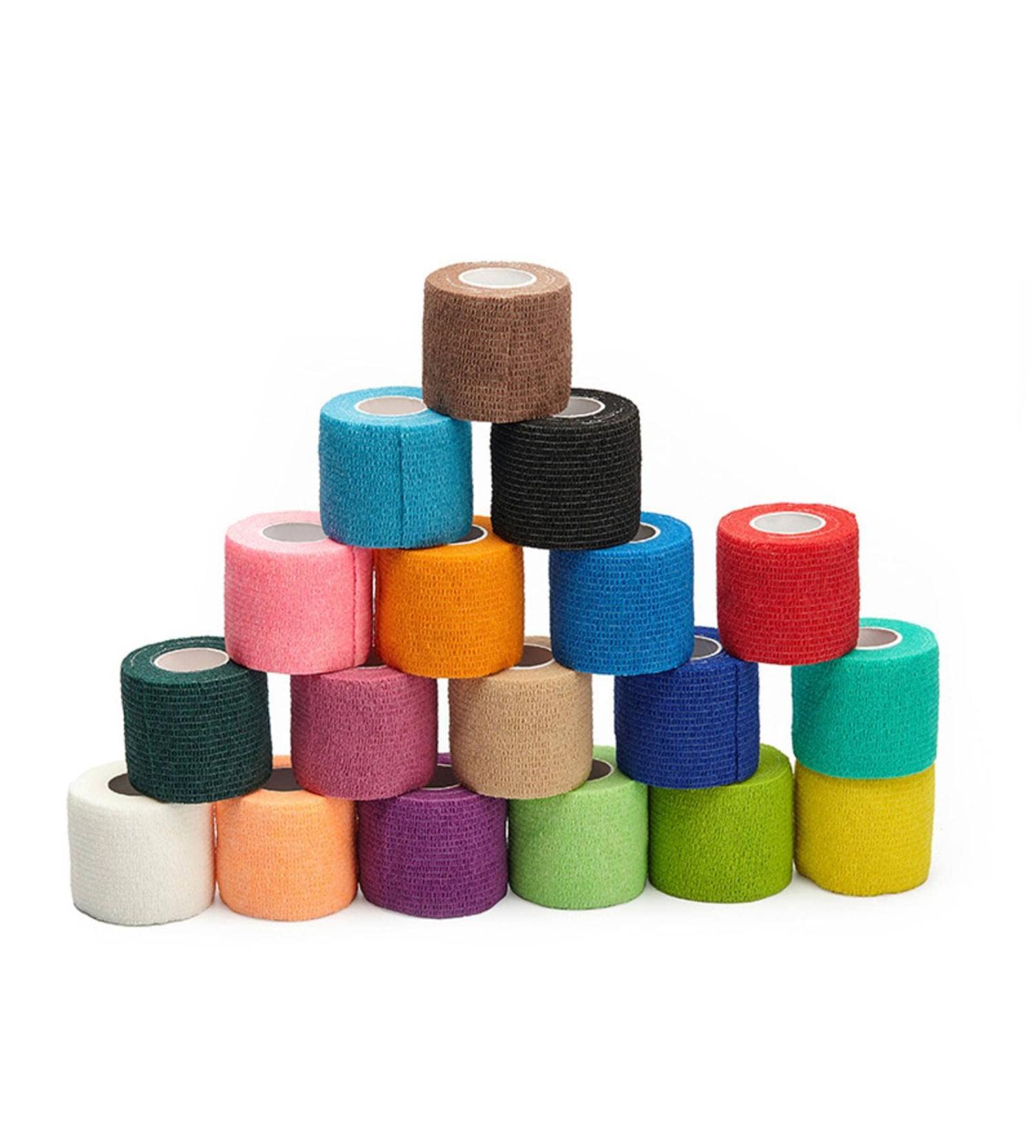 Pet Bandage self-Adhesive Bandage Suitable for Ankle Wrist Finger Exercise Breathable Cohesion pet Tape (Multiple Colors) 2.5cm*4.5m 2rolls*18color 2.5cm*4.5m