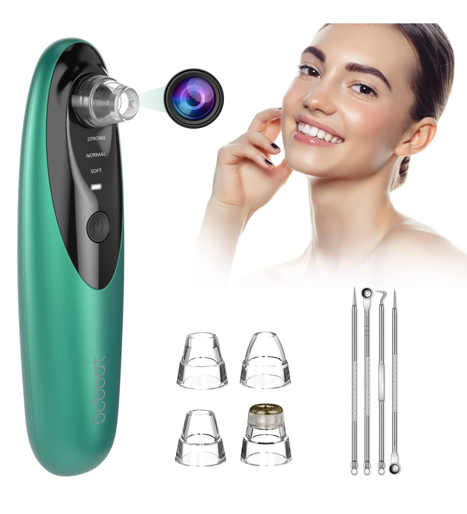 Blackhead Remover Pore Vacuum with Camera - Rechargeable Blackhead Suction Tool for Face and Nose - Skin Acne Pimple Cleaner for Men and Women - Buy Online on GoSupps.com