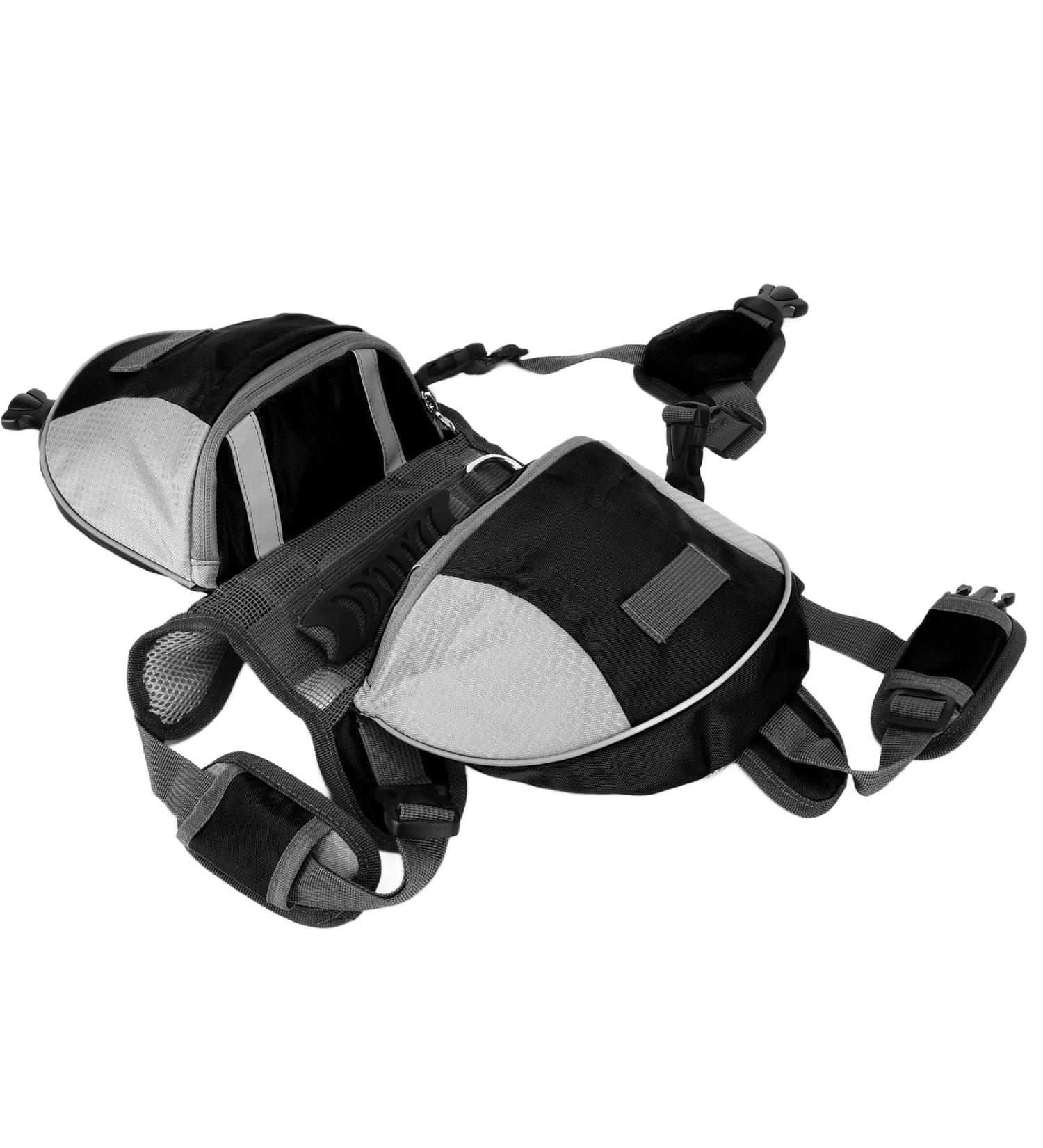 Buy Dog Saddle Bag - Reflective Hound Backpack for Small to Large Dogs - Waterproof Nylon Breathable Black (L) - Buy Online on GoSupps.com