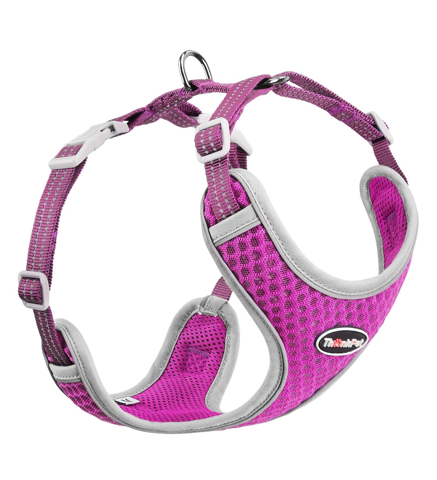 Thinkpet No-Pull Dog Harness - Breathable Adjustable Safety Harness for Small Medium & Large Dogs - Soft Reflective Padded - Purple (1 Pack) - Buy Online on GoSupps.com