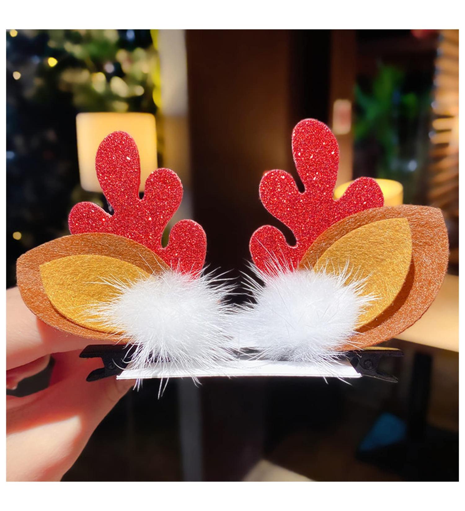 Hair Clips Christmas antlers hairpins deer ears hairpins Christmas party headbands holiday hair accessories Blue Hair Clips (Size : 7) - Buy Online on GoSupps.com