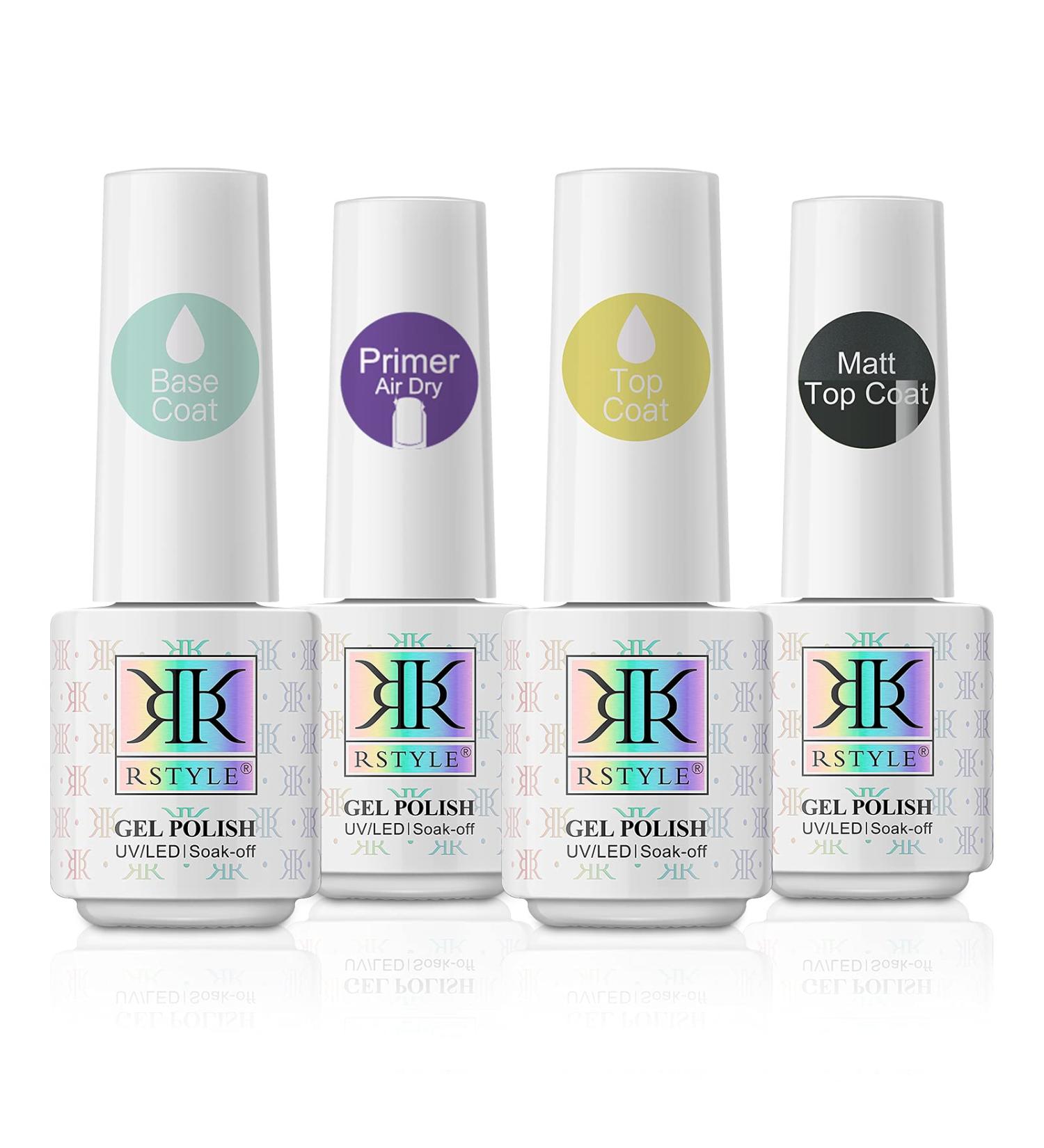 Rstyle Top Coat Gel Set - 4PC No Wipe Base & Primer UV LED Nail Lacquer - International Shipping Available - Buy Online on GoSupps.com