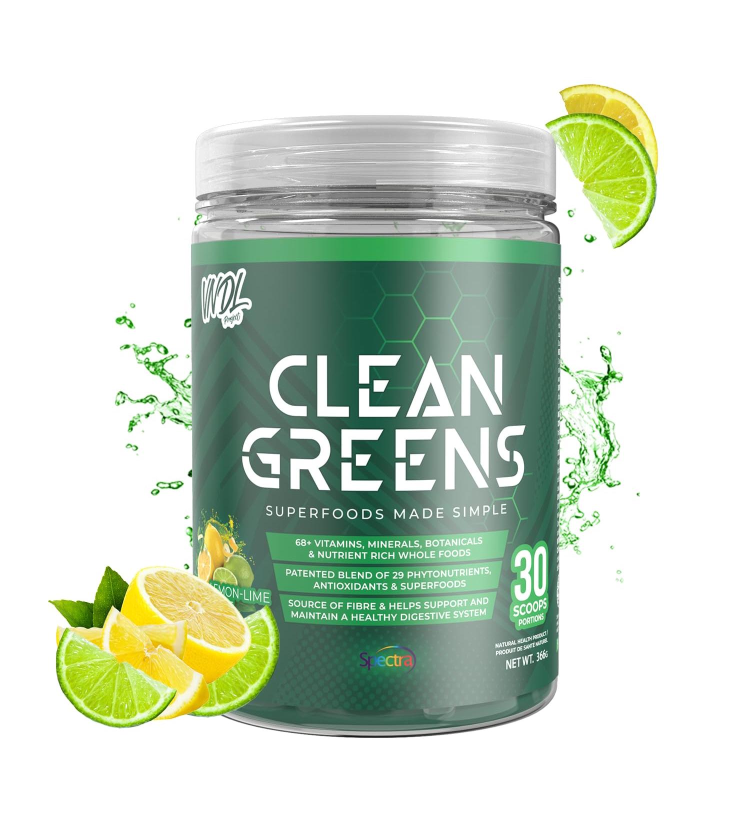 Clean Greens - Superfoods Made Simple | 68+ Vitamins Minerals Botanicals & Nutrient Rich Whole Foods | Boost Energy Immunity & Digestion. 30 Servings - Fresh Berries Lemon-Lime - Buy Online on GoSupps.com