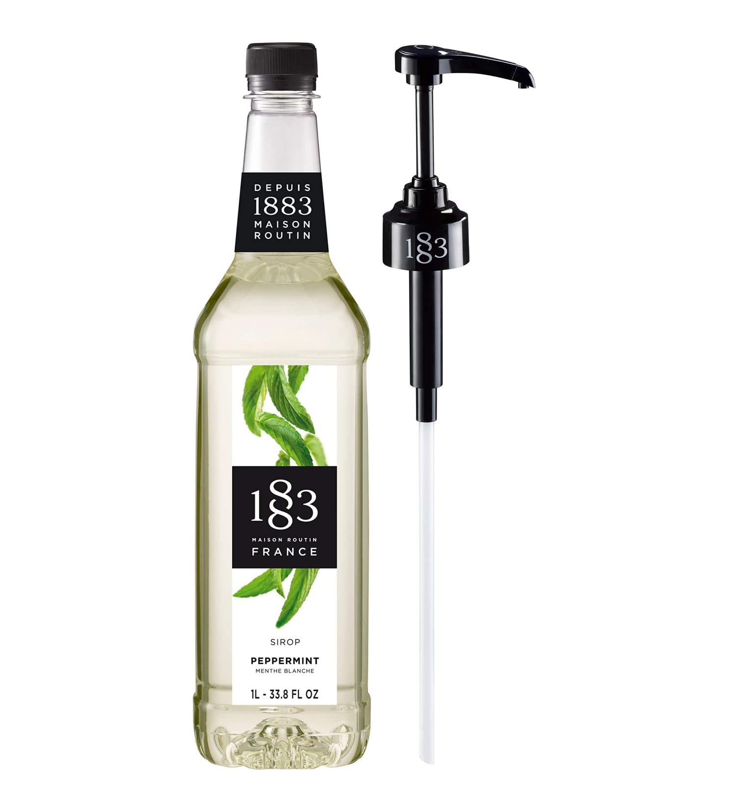 Routin 1883 Premium Peppermint Syrup 1L + Pump Set (Plastic Bottle) - Buy Online on GoSupps.com