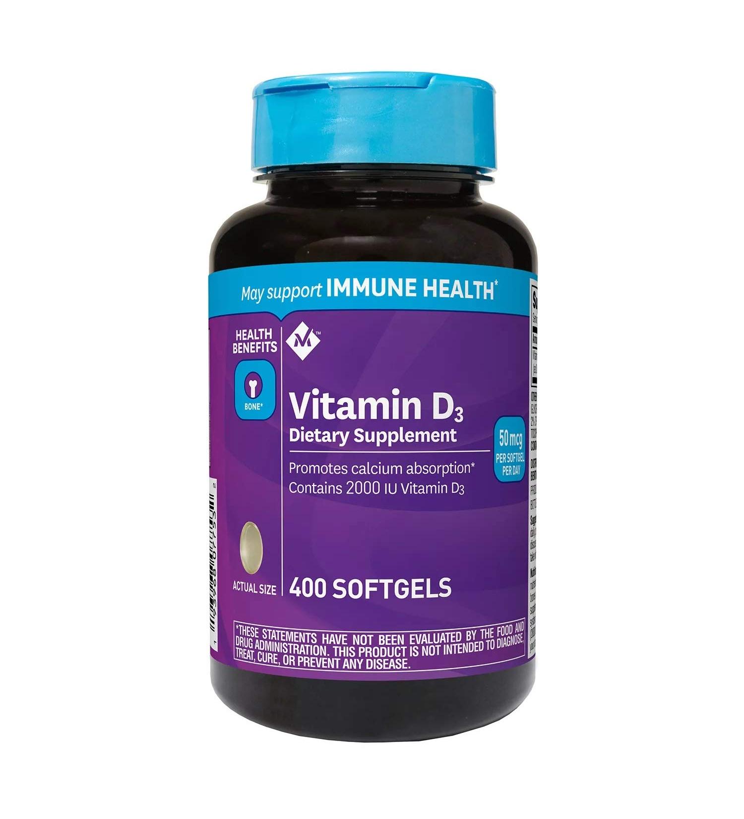 Members Mark Vitamin D3 50 mcg (2000 IU) Dietary Supplement (400ct) (Pack of 4) - Buy Online on GoSupps.com