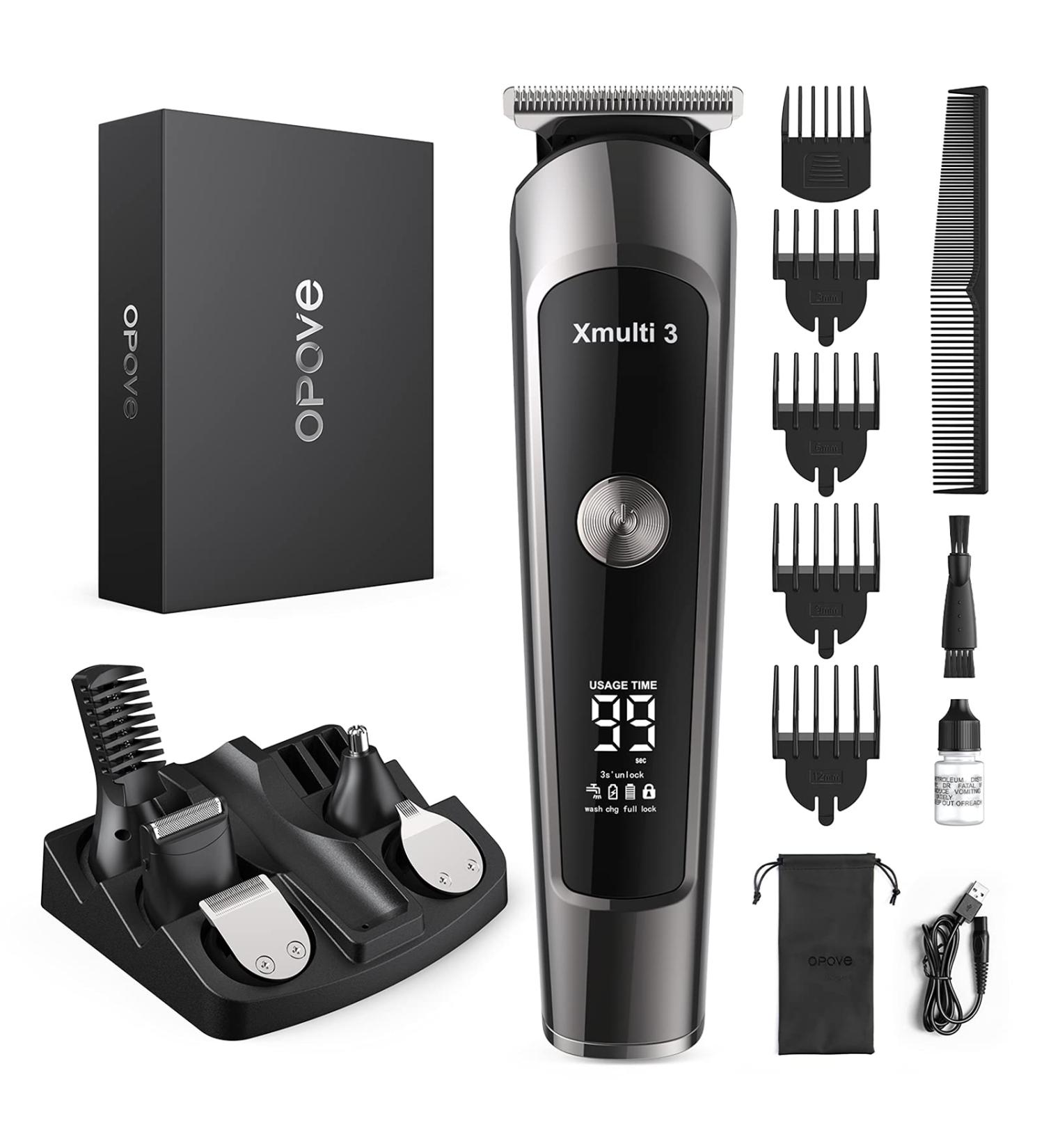 OPOVE Electric Beard Trimmer for Men - All-in-1 Grooming Kit | Manscape Body, Nose Trimmer - Cordless Clippers with Waterproof Design | 115min Runtime - Buy Online on GoSupps.com