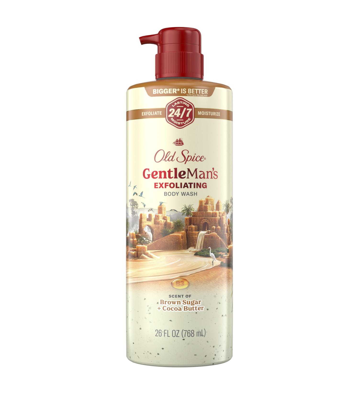 Old Spice GentleMan's Exfoliating & Moisturizing Body Wash for Men 24/7 Shower Fresh with Long Lasting Scent Renewing Vitamin B3 Blend Brown Sugar + Cocoa Butter Scent 26 oz - Buy Online on GoSupps.com