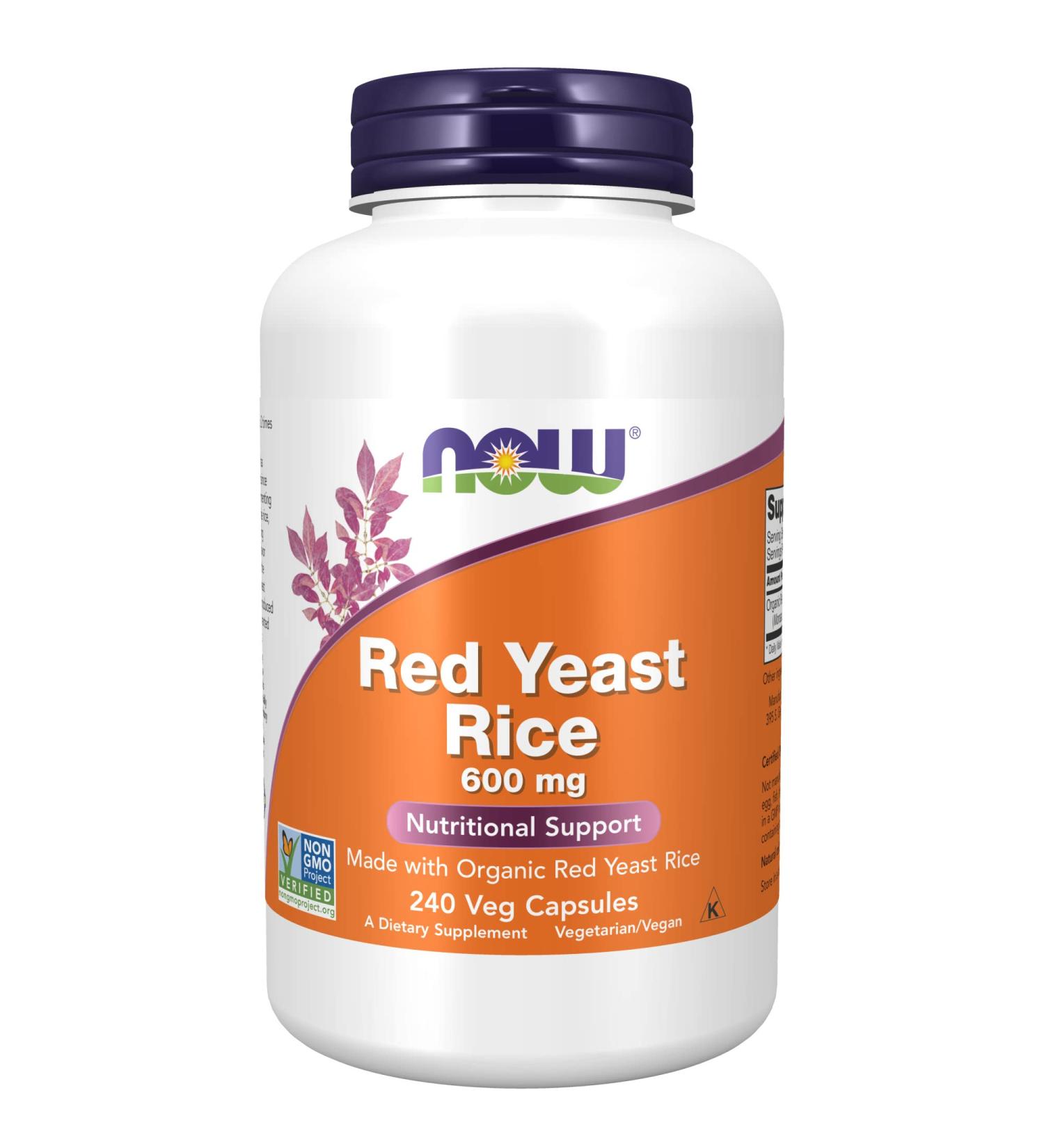 Now Foods Red Yeast Rice 600 mg - 240 Veg Capsules | Heart Health Supplement - Buy Online on GoSupps.com