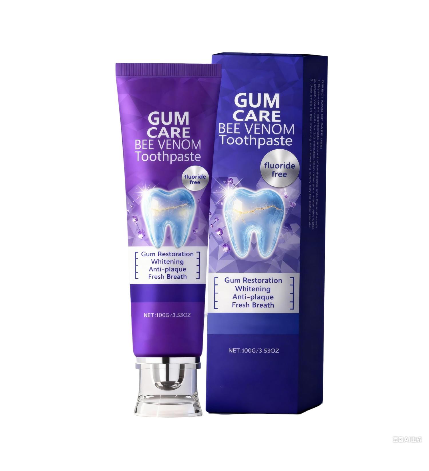 Bee Venom Toothpaste for Gum Care & Enamel Strength - Breath Freshening Formula Fights Plaque Daily Cleaning for Oral Hygiene Mint Flavor - Buy Online on GoSupps.com