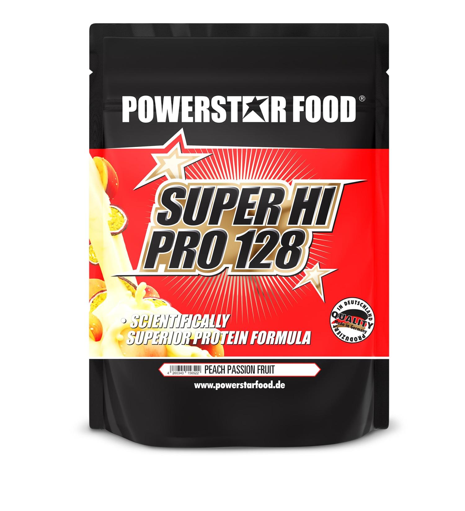 Powerstar Super Hi Pro 128 | 1KG Multi-Component Protein Powder | Peach Passion Fruit | 80% Protein | Muscle Building Shake - Buy Online on GoSupps.com