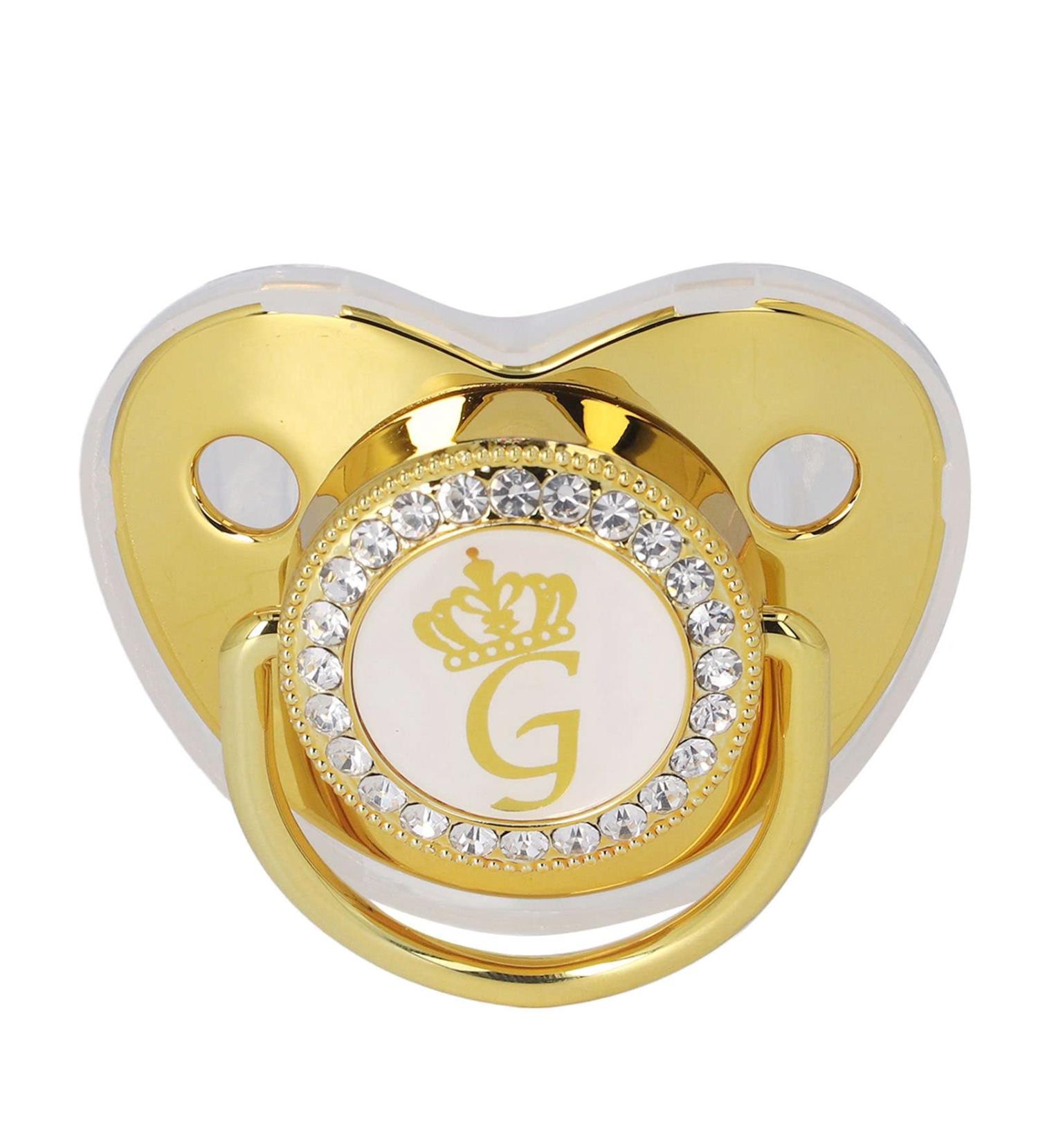 Buy Gold Letter Pacifier | Exquisite Portable Silicone Infant Pacifier for Home & Travel - Buy Online on GoSupps.com