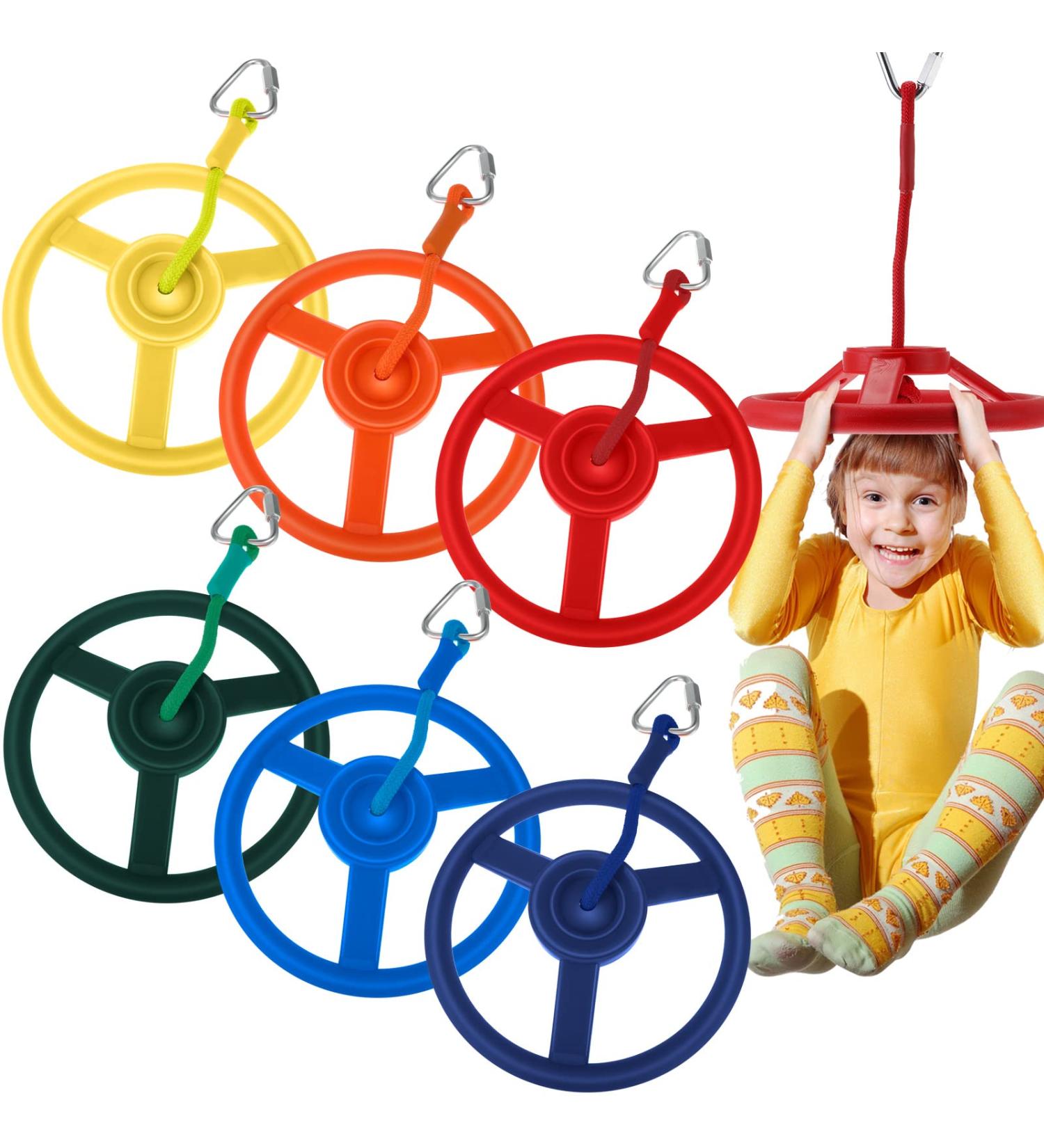 Sanwuta Ninja Monkey Bars - 6 Pack Trapeze Swing Bars for Obstacle Course Attachments - Fun Backyard Play Sets for Kids and Adults - Outdoor Ninja Rings and Wheels Included - Buy Online on GoSupps.com