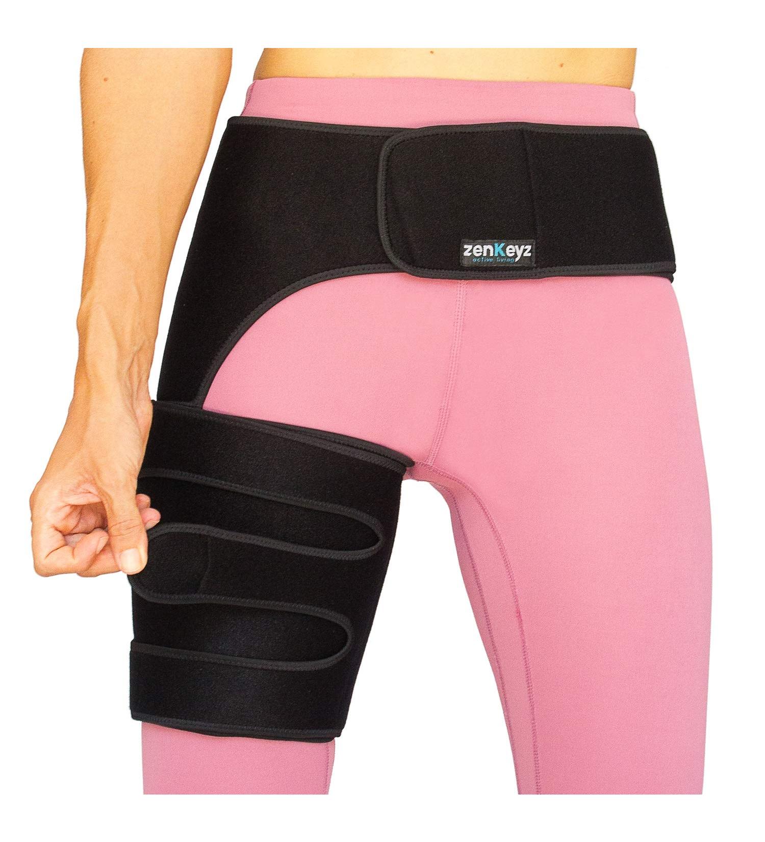 Copper Compression Hip Brace for Sciatica & Thigh Pain Relief - Support for Hip Flexor Arthritis - Right Leg Wrap for Men and Women - Buy Online on GoSupps.com