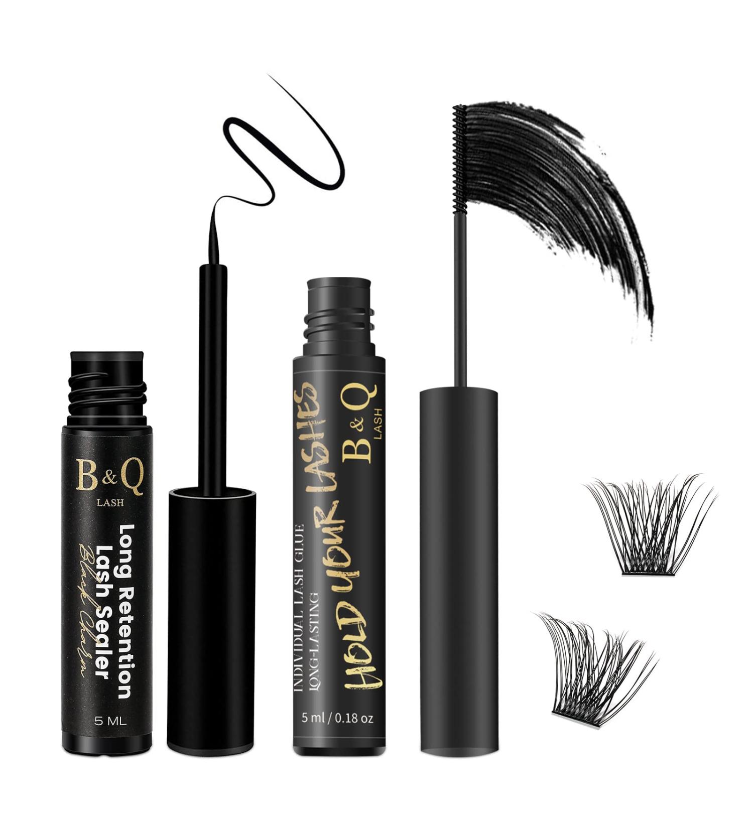 Lash Bond & Seal Kit for DIY Eyelash Extensions - Waterproof, Long Lasting 10ml Black Glue + 5ml Seal - Buy Online on GoSupps.com