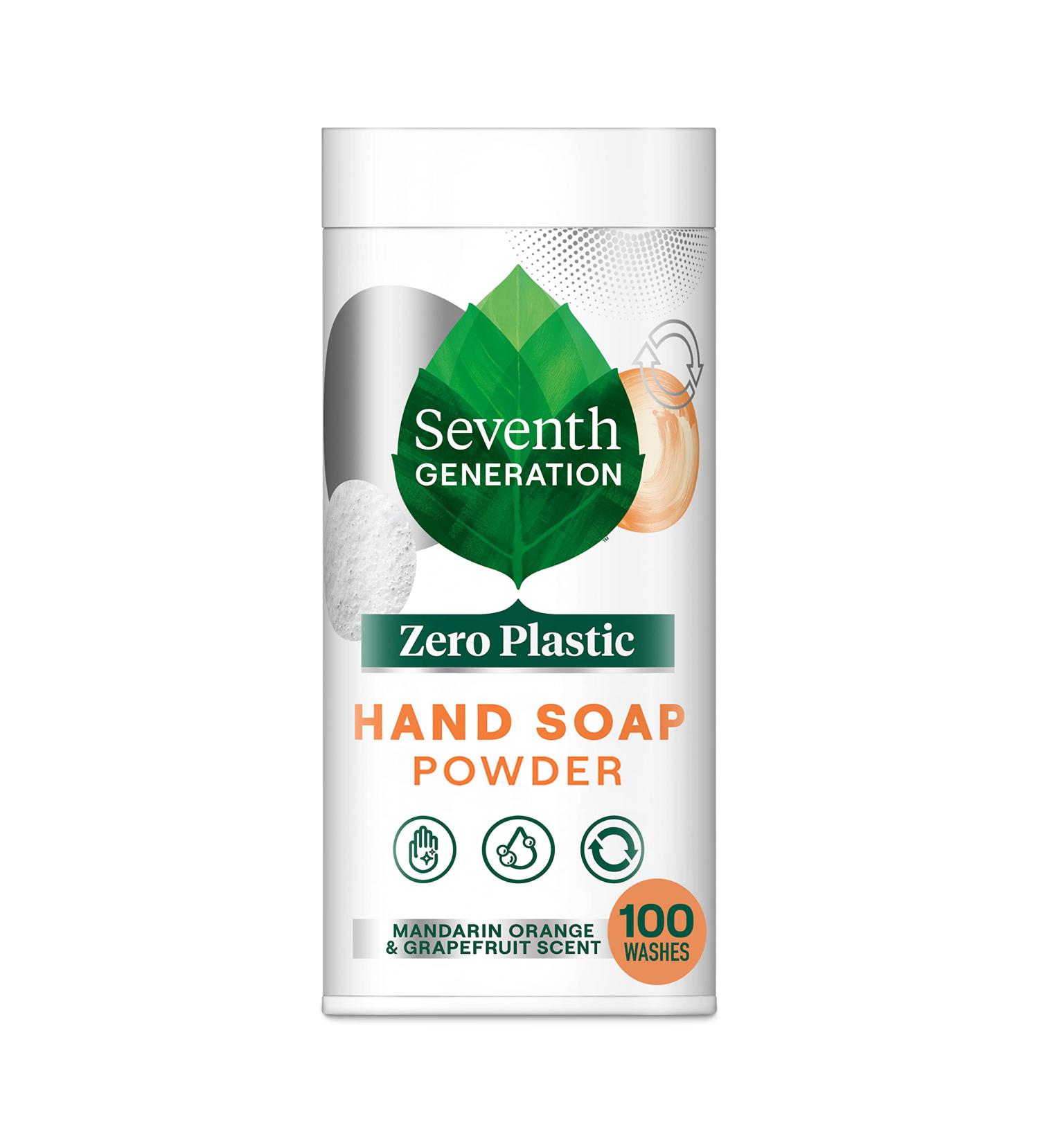 Seventh Generation Zero Plastic Hand Wash Powder - Mandarin Orange Grapefruit Foaming Cleanser 5 oz - Buy Online on GoSupps.com