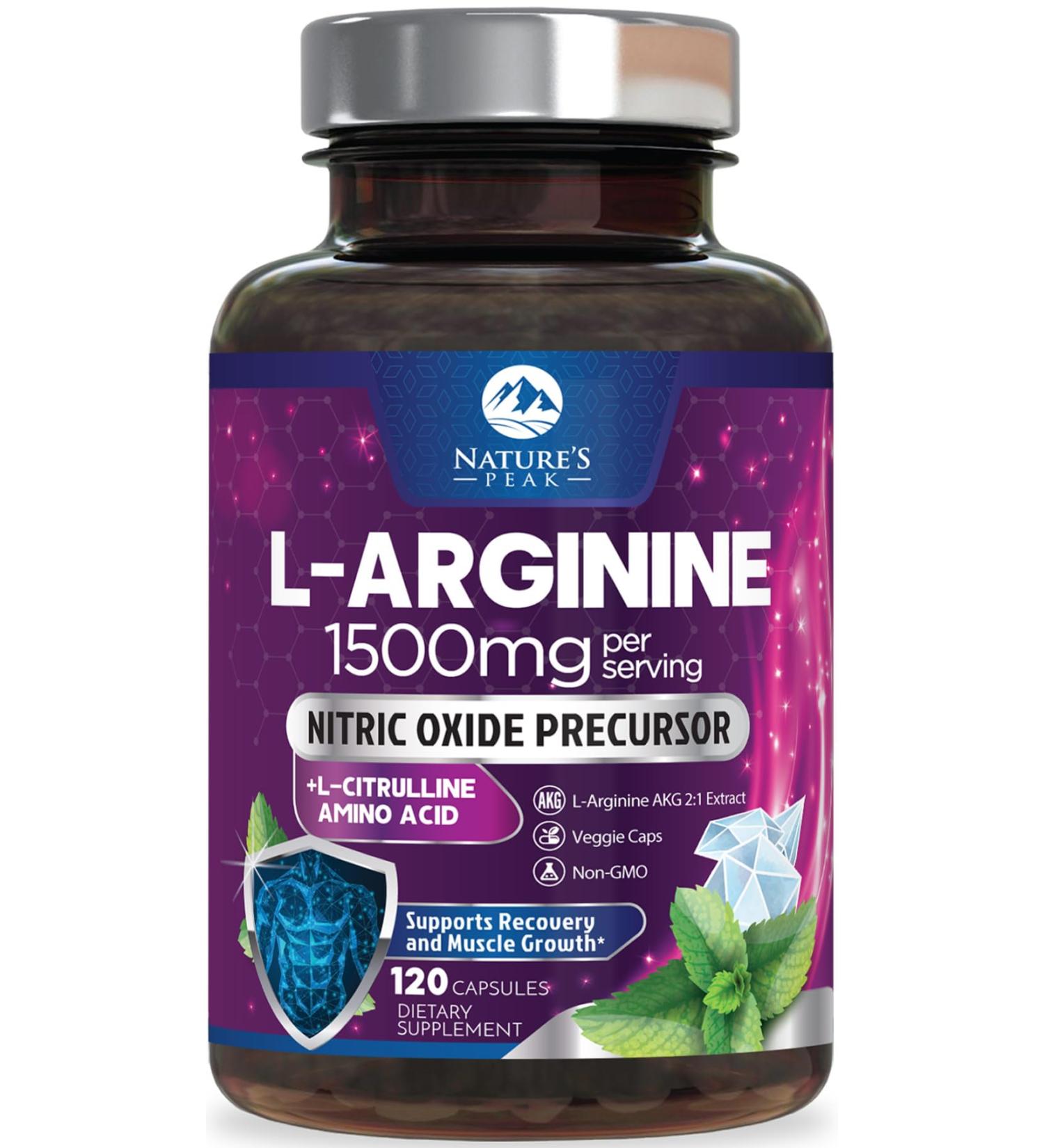 L-Arginine Complex 1500mg - 3X Strength L-Agrinine & L-Citrulline Supplement - Premium Heart Health & Muscle Supporting Nitric Oxide Booster & Energy Blend - for Men & Women Bottled USA - 120 Capsules 120 Count (Pack of 1) - Buy Online on GoSupps.com