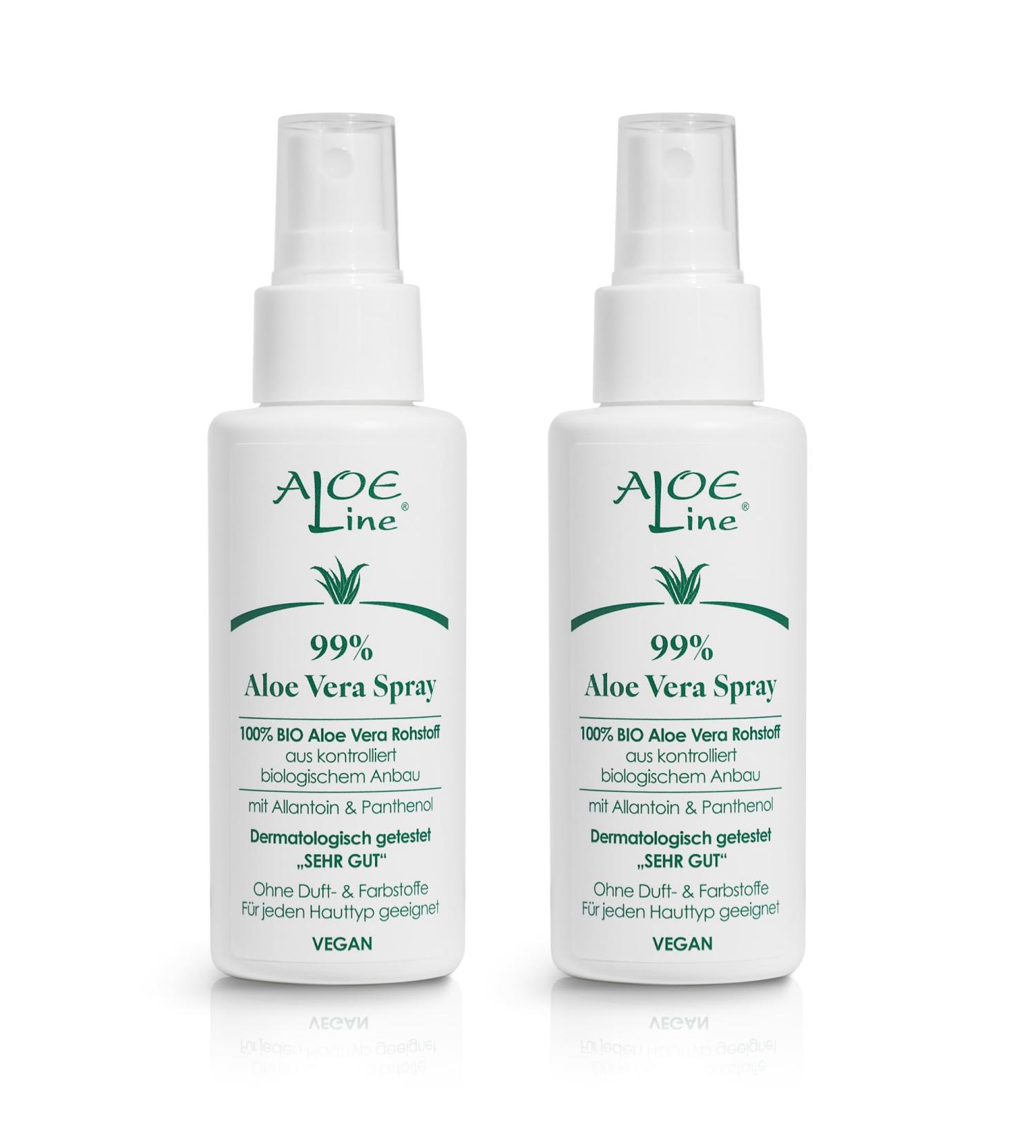 99% Organic Aloe Vera Spray Moisture Care for Face Body Skin & Hair Fragrance & Dye Free Vegan (2 Pack 2x100ml) - Buy Online on GoSupps.com