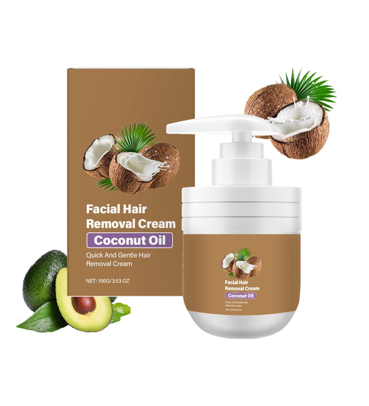 YOENBG Hair removal cream with coconut oil gentle and effective epilator for sensitive skin ideal for upper lip chin and face soothing and moisturizing hair removal cream 1 - Buy Online on GoSupps.com