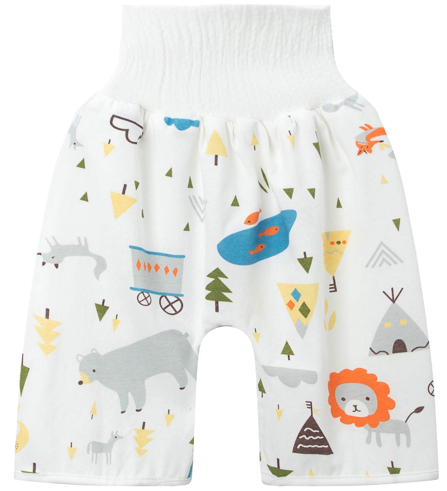 Baby Diaper Skirt | Boys Girls 2-in-1 Training Pants | Waterproof Reusable Nappy Shorts | Polar Bear Design | High Waist for Belly Protection | Cotton TPU Material - Buy Online on GoSupps.com