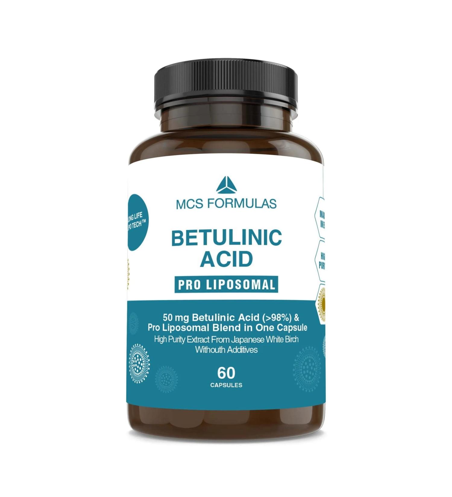 Betulinic Acid Pro Liposomal 50mg - 60 Vegan Capsules | Pure & Additive-Free - Buy Online on GoSupps.com