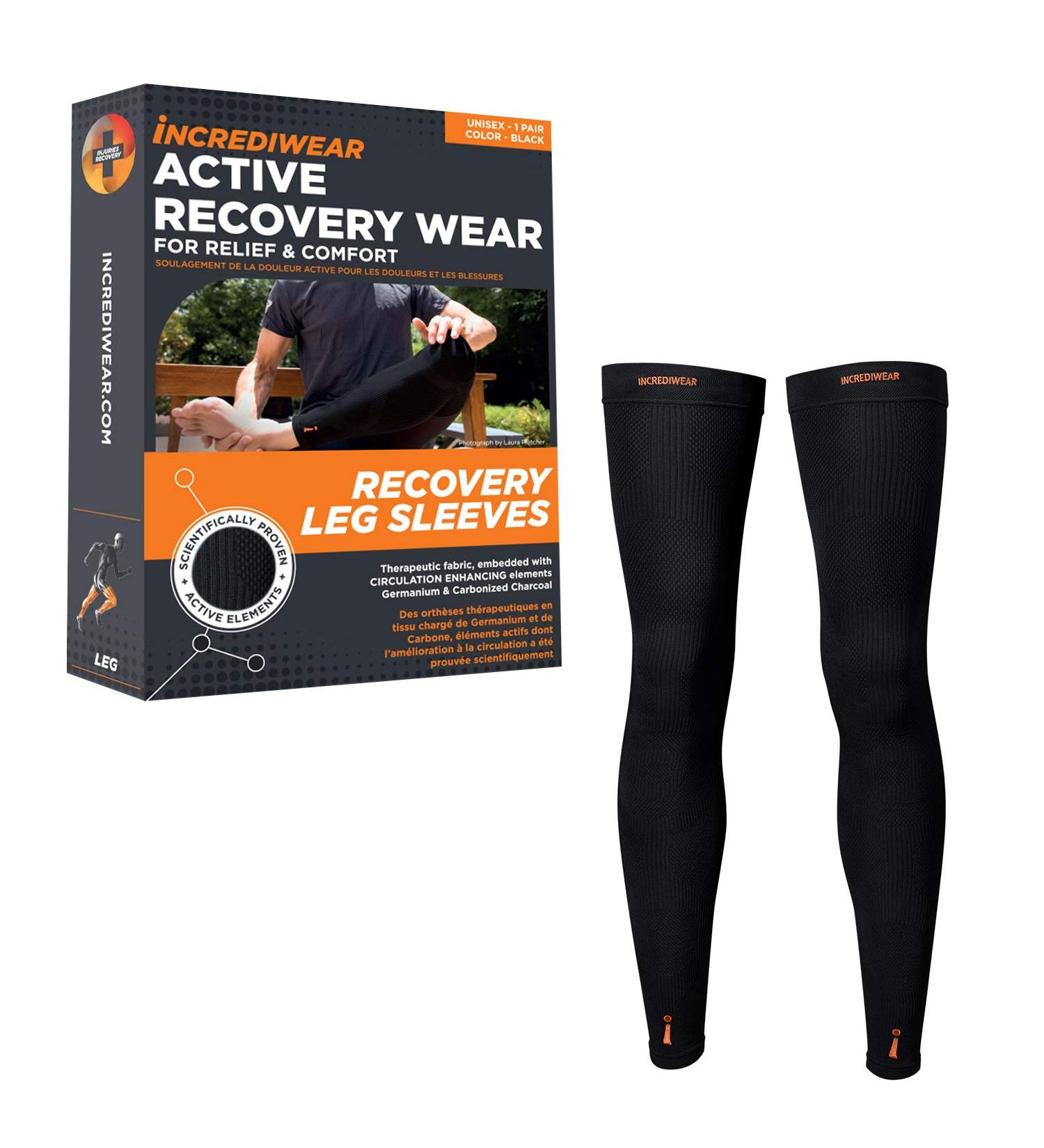 Incrediwear Leg Sleeve 2pk Black Small - Pain Relief & Muscle Recovery for Men & Women - Buy Online on GoSupps.com