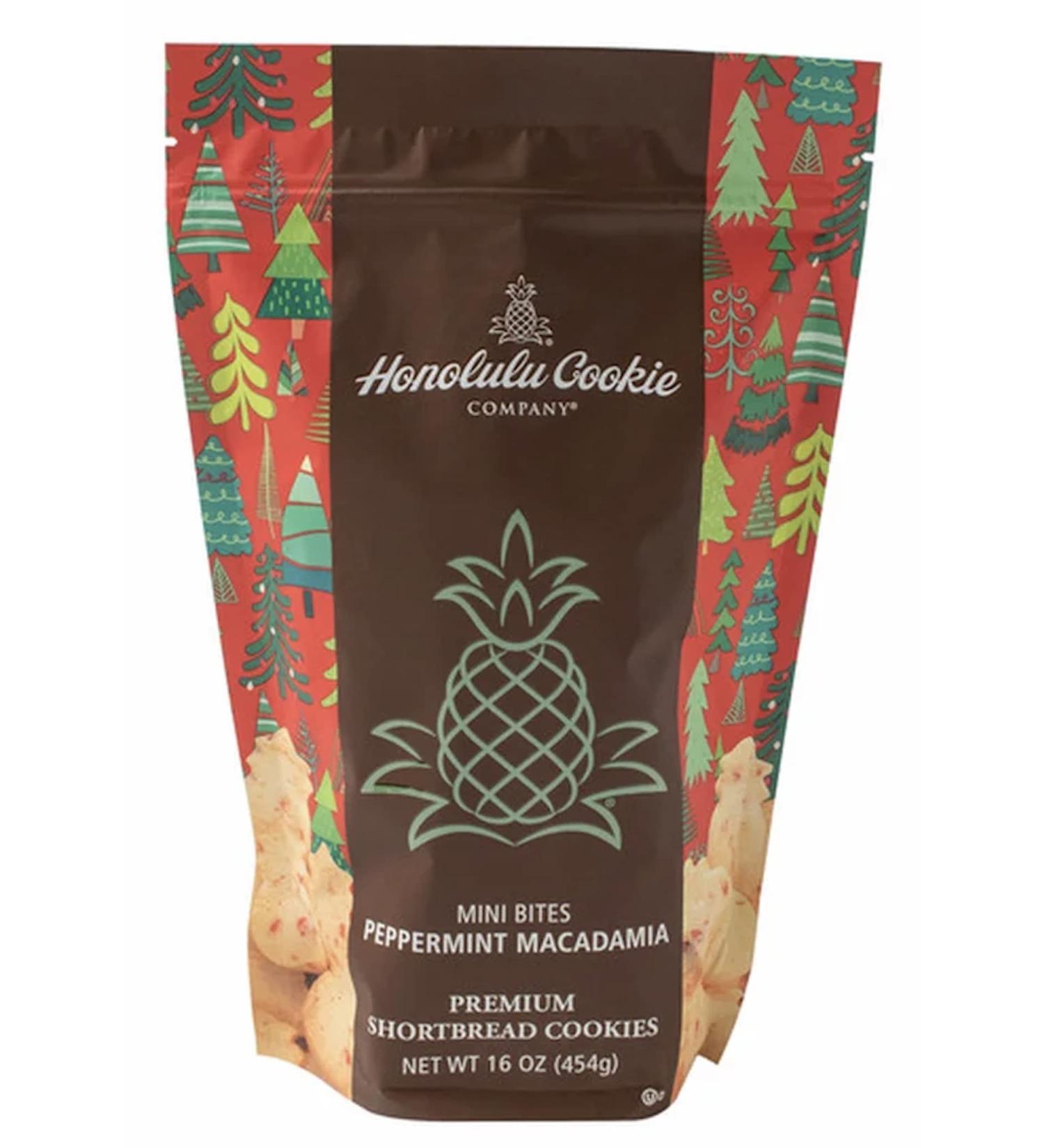 Honolulu Cookie Co. Peppermint Macadamia Mini Bites 1lb Pack - Premium Shortbread Cookies - Buy Online on GoSupps.com