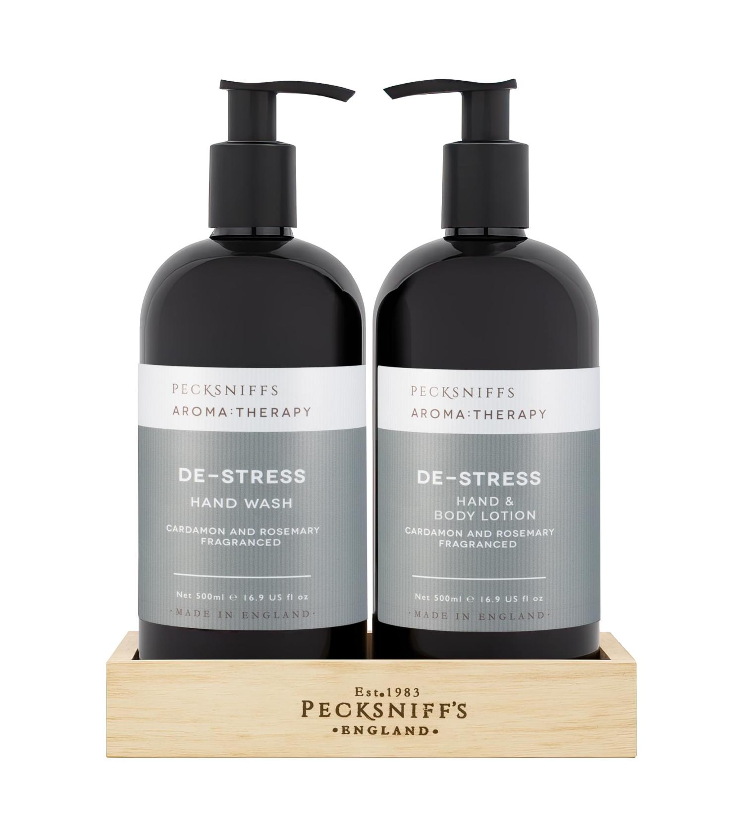 Pecksniffs Moisturizing Hand Wash and Hand & Body Caddy Lotion Set - Aroma:Therapy De-Stress 500 ml/16.9 fl oz - Buy Online on GoSupps.com